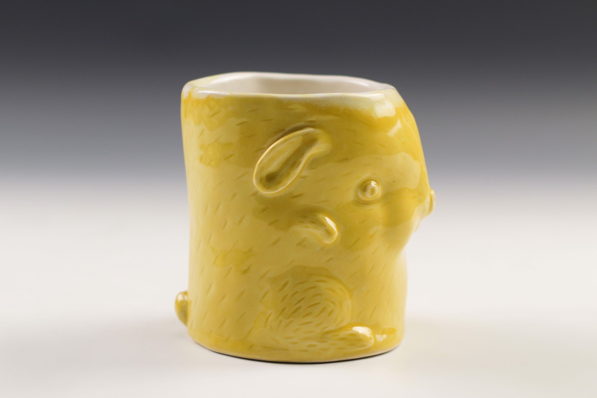 Yellow Bunny Mug by Debbie Kupinsky