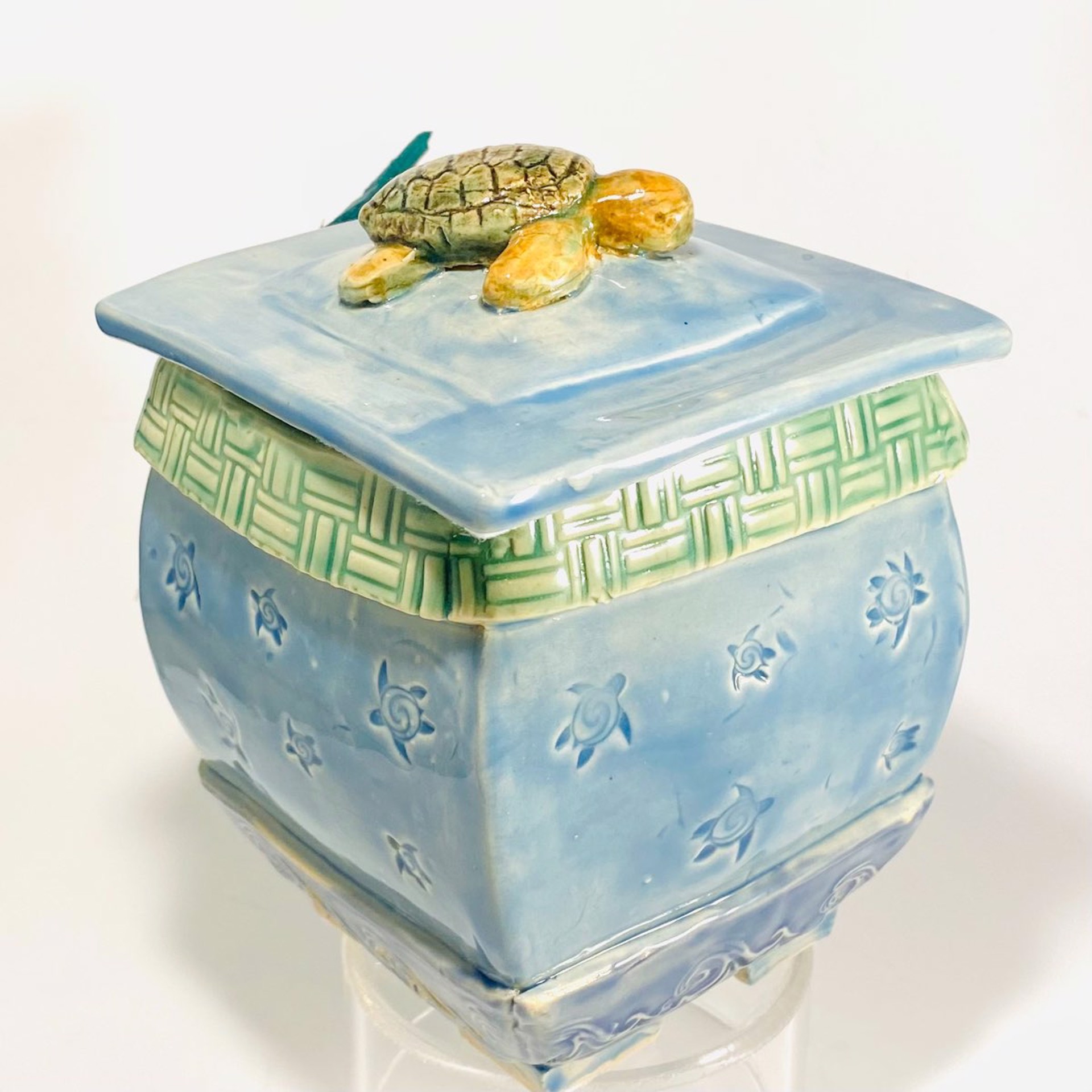 BB22-50  Turtle Embossed Lidded Canister by Barbara Bergwerf, Ceramics