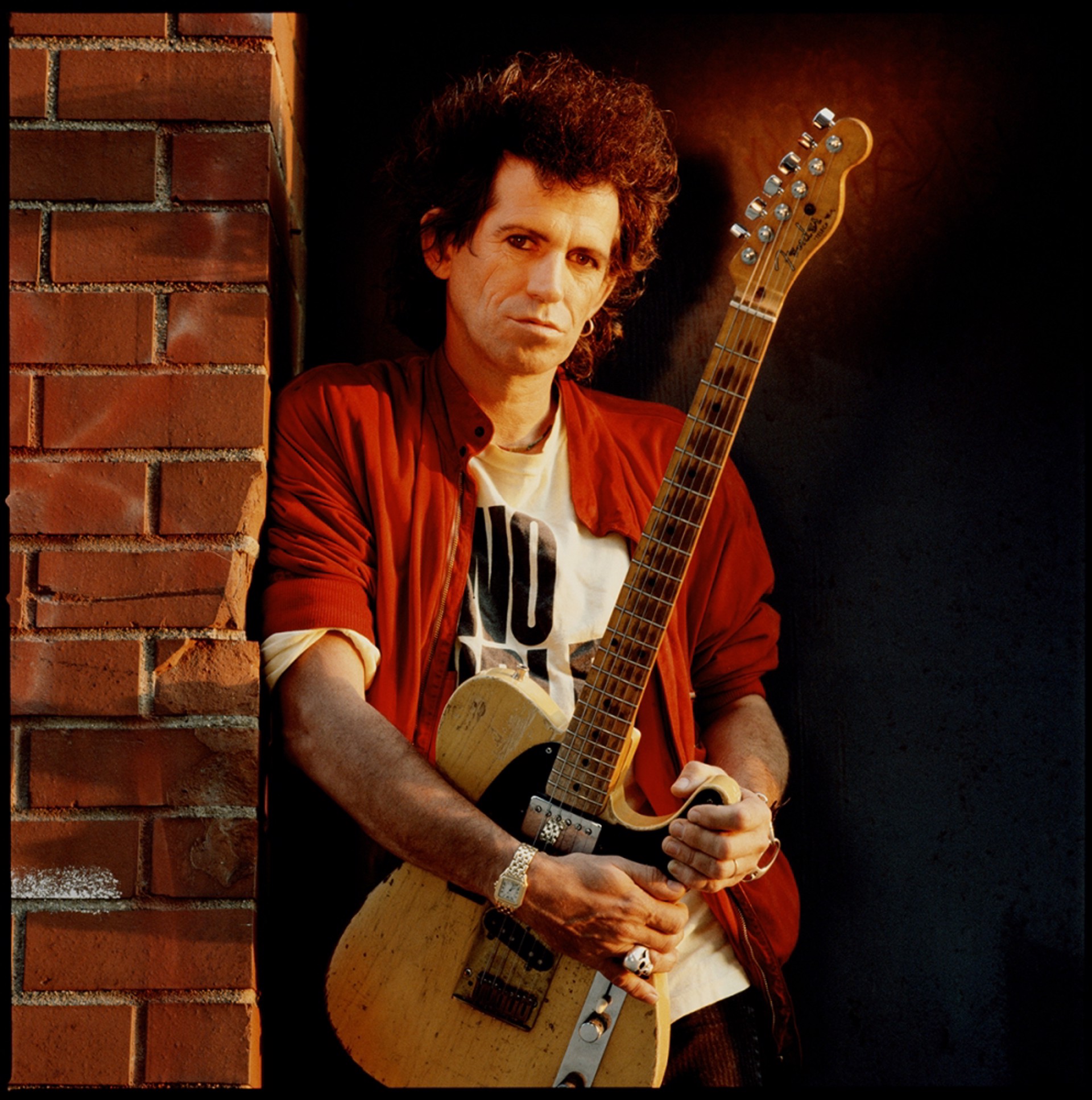 88146 Keith Richards Leaning Against Brick Wall Color by Timothy White