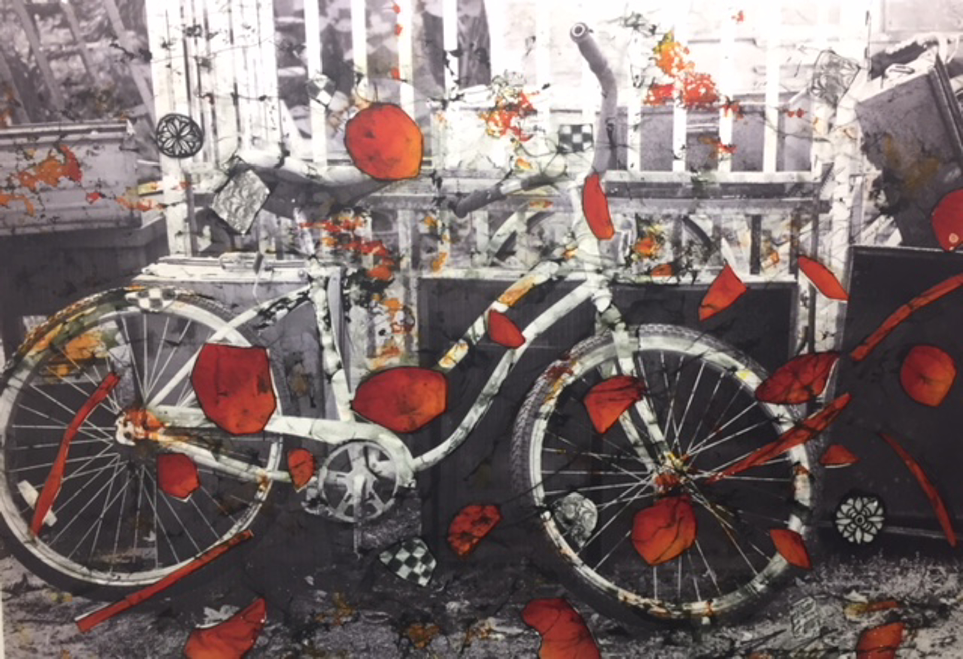 Red Bicycle by Irena Saparnis