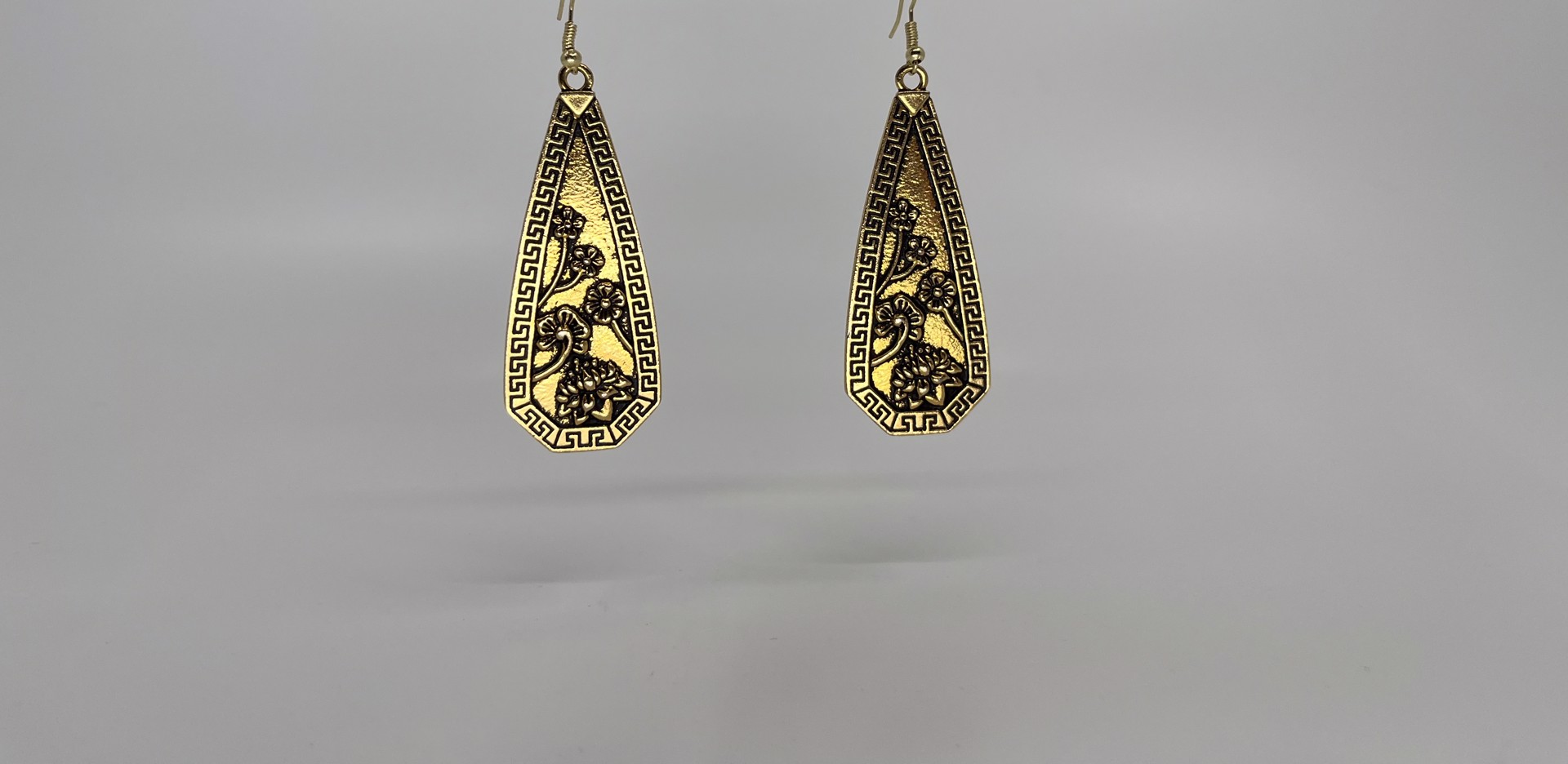 2374 Gold Floral Earrings by Gina Caruso