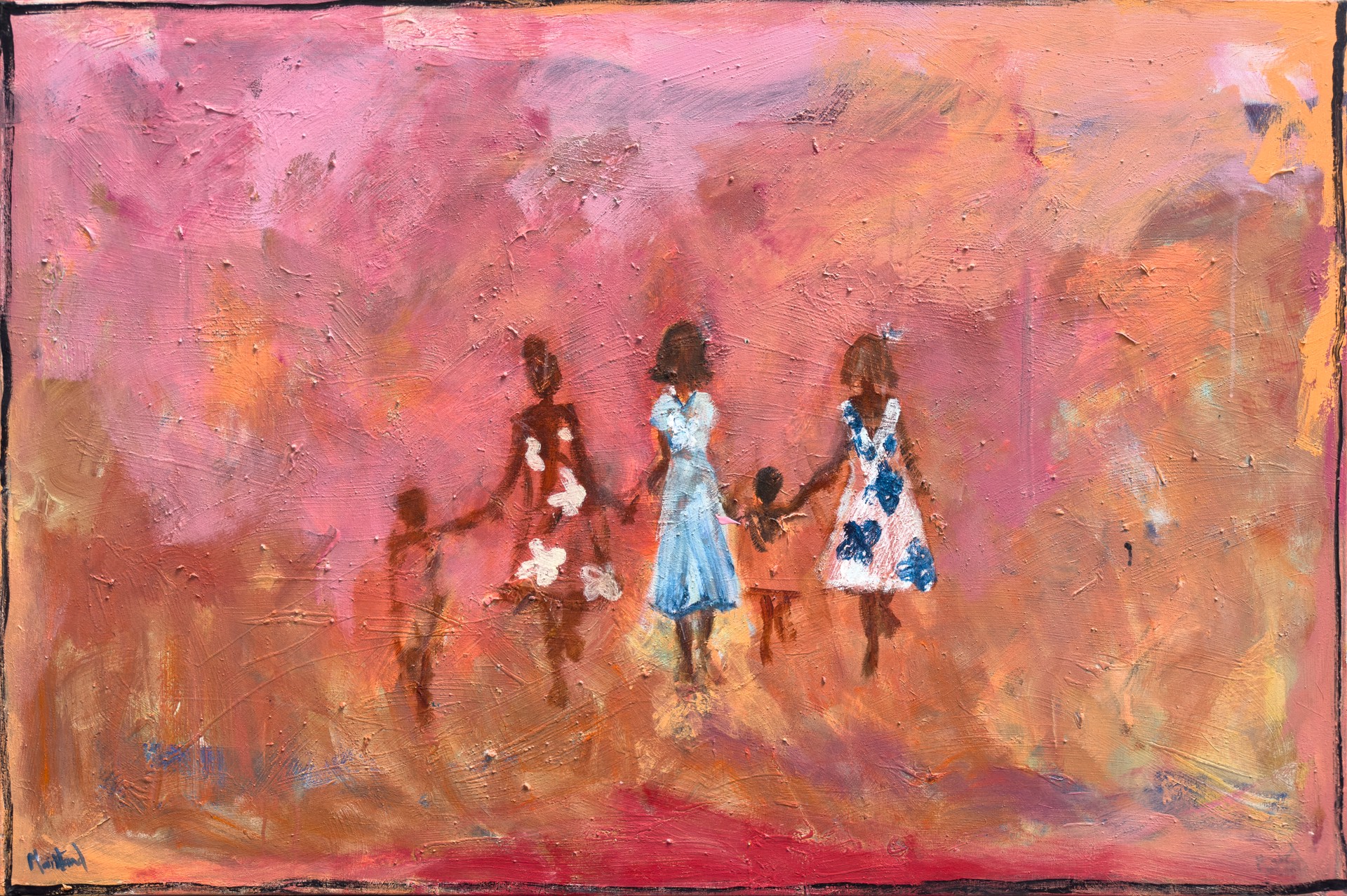 Figures in a Pink Landscape by John Maitland