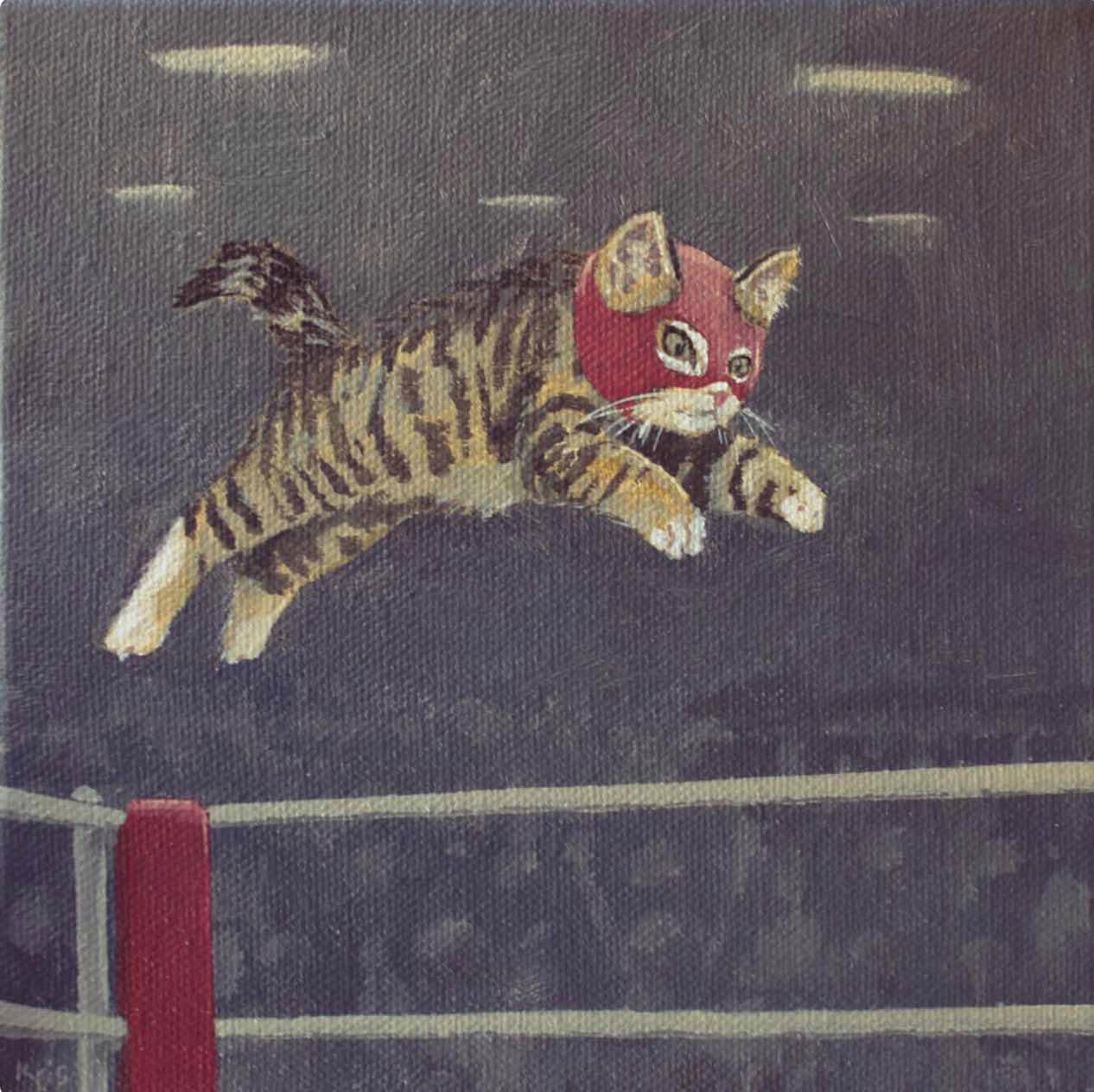Luchador Kitty (Giclee on Deckled Paper) G.O. by Liese Chavez