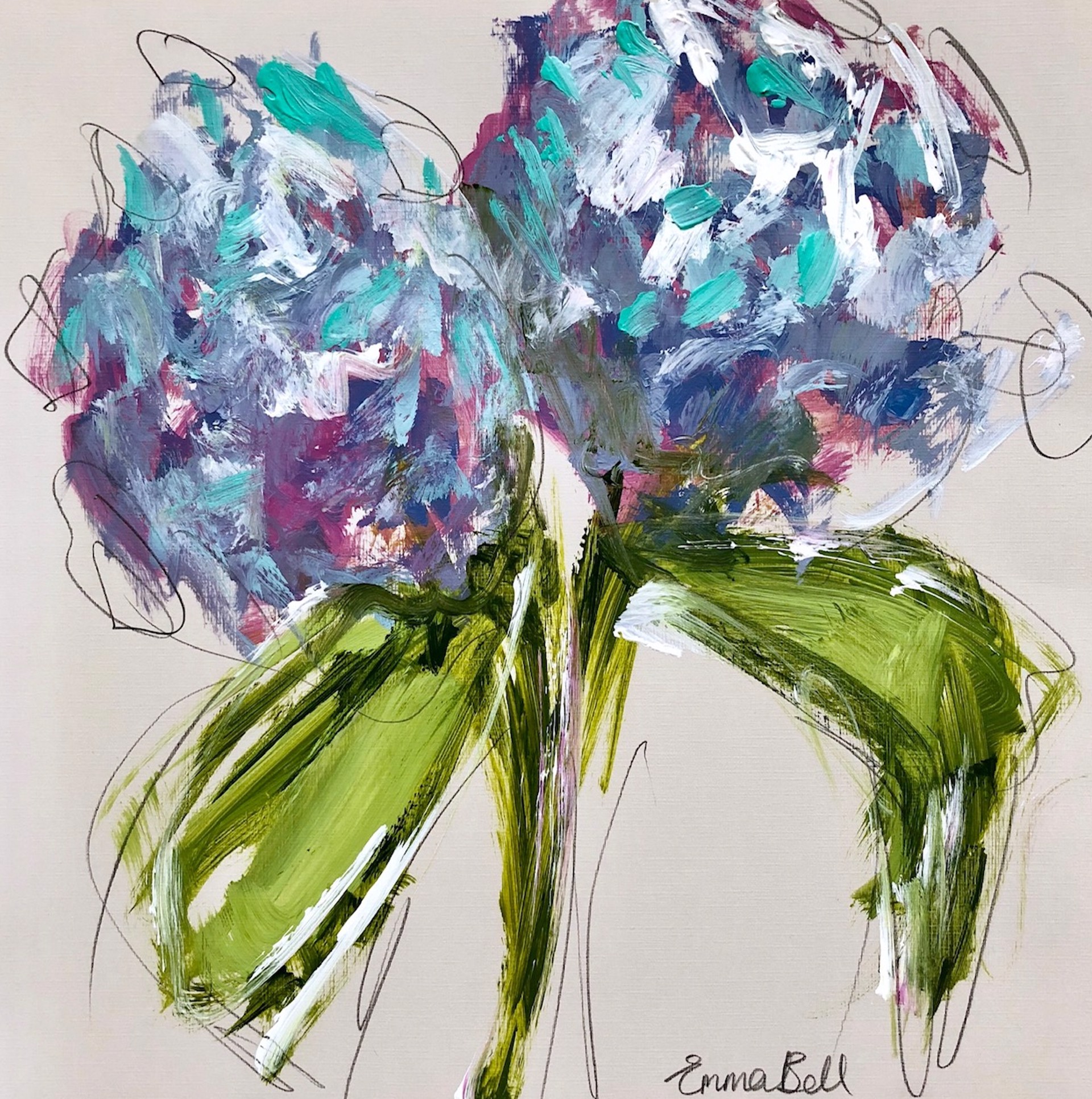 Blue Hydrangeas II by Emma Bell