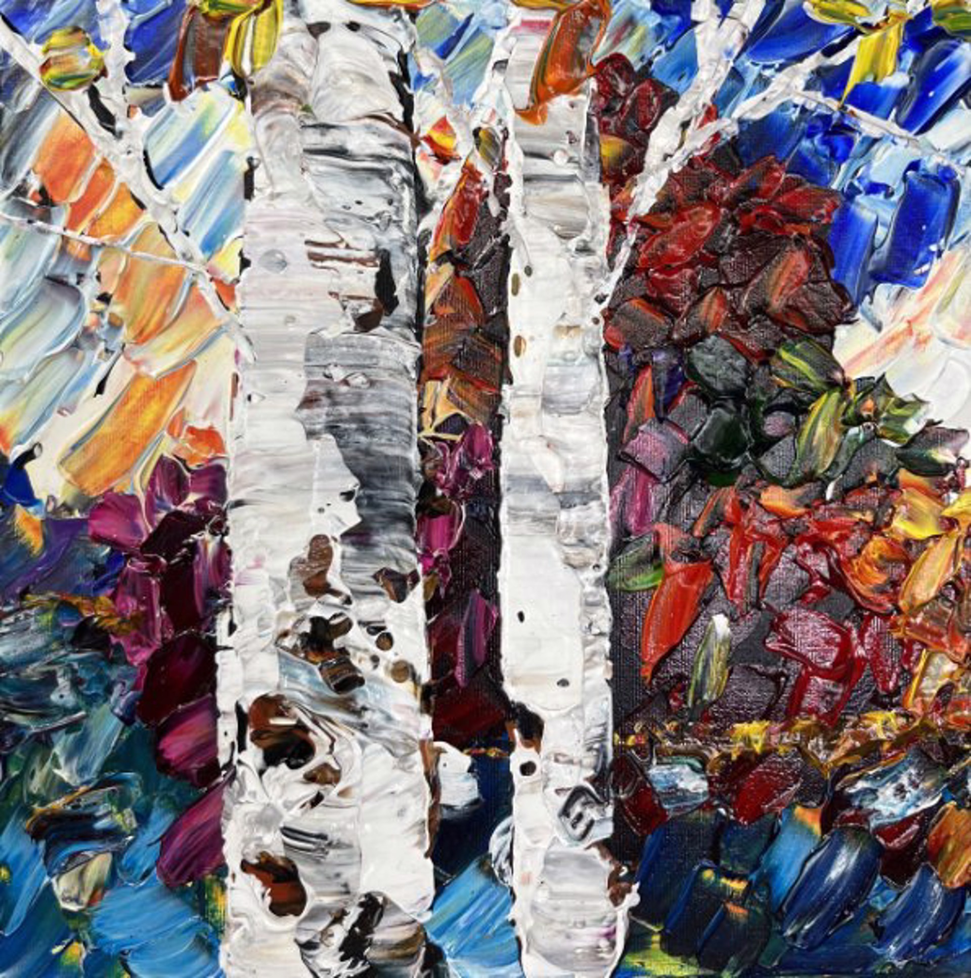 Birches Standing Together by Maya Eventov
