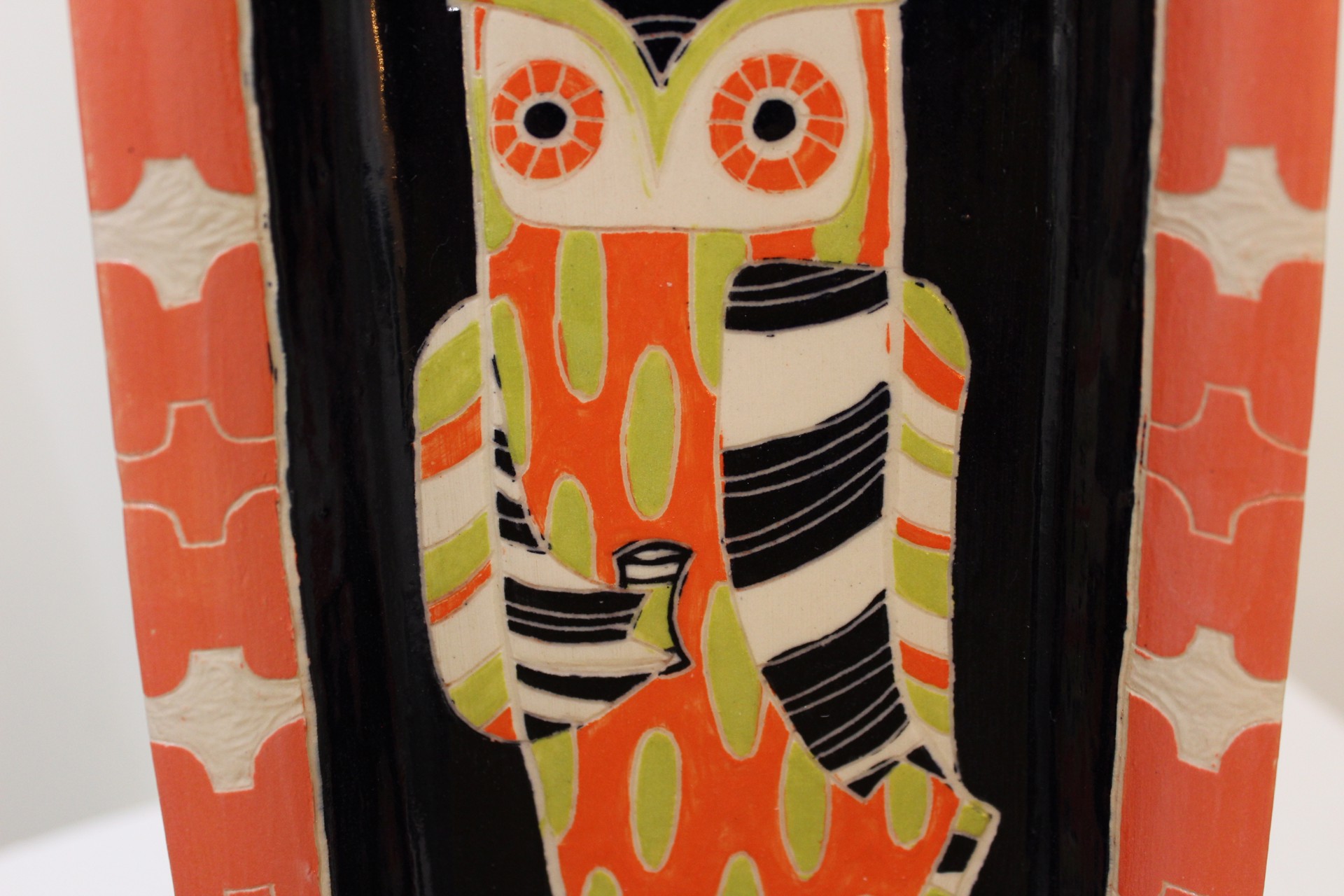 Large Owl Platter (orange) by Tammy Smith