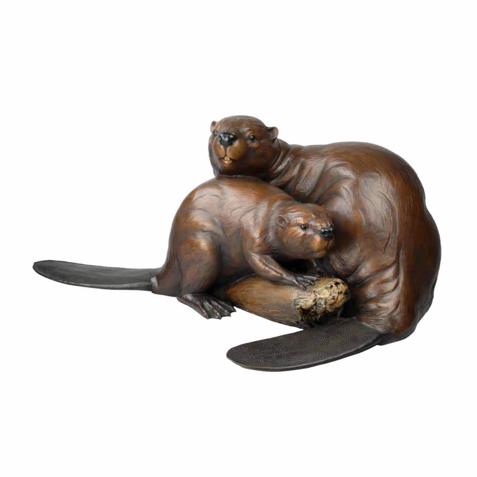 Beaver Pair Original Bronze Sculpture by Rip and Alison Caswell, Contemporary Fine Art, Modern Wildlife Art, Available At Gallery Wild