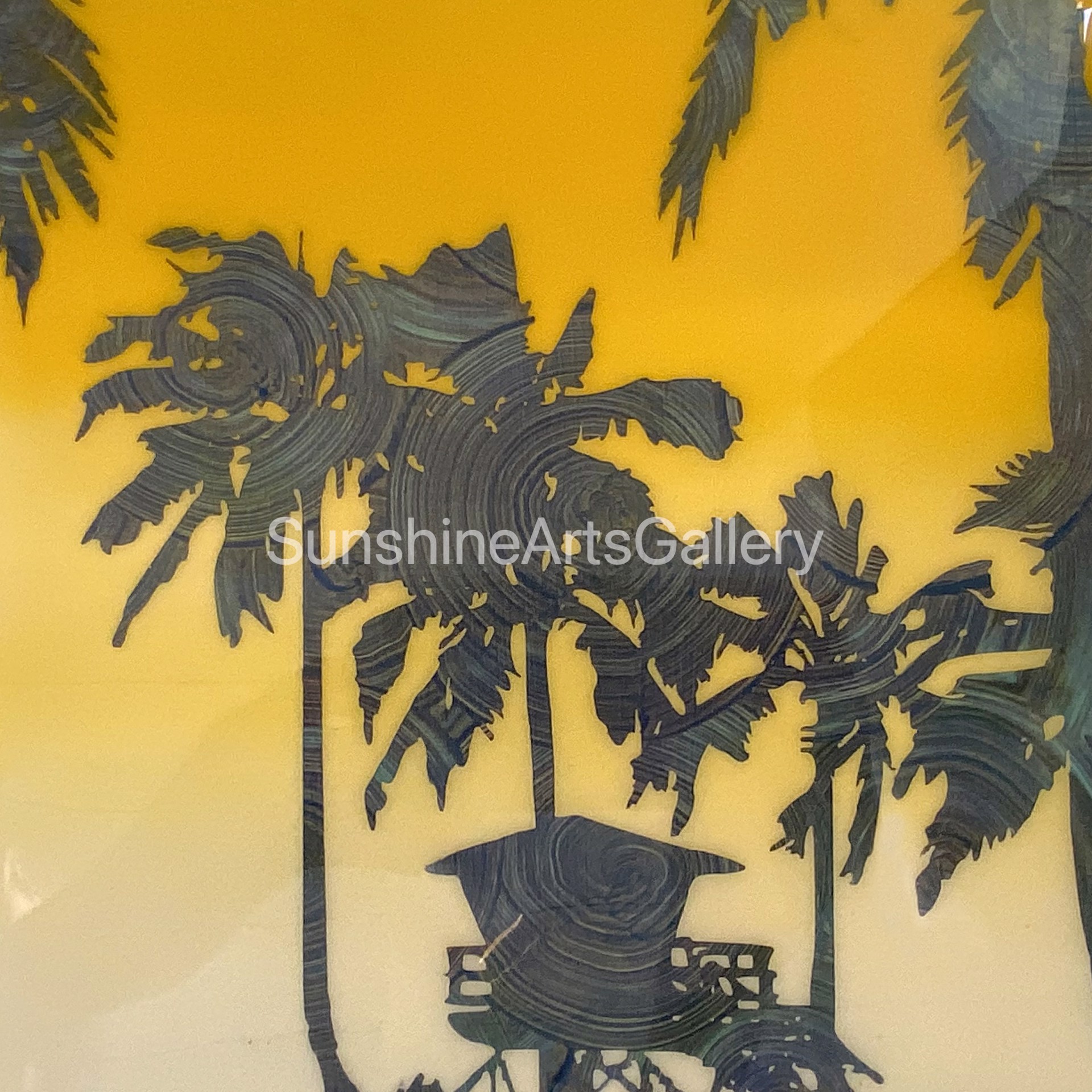 Palms with Lifeguard Tower by Pati O'Neal