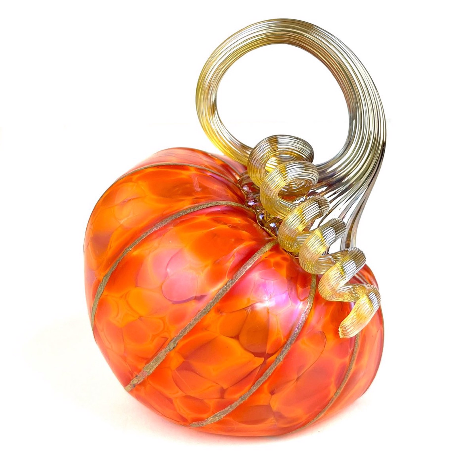 Medium Tilted Tangelo Pumpkin by Furnace Glass