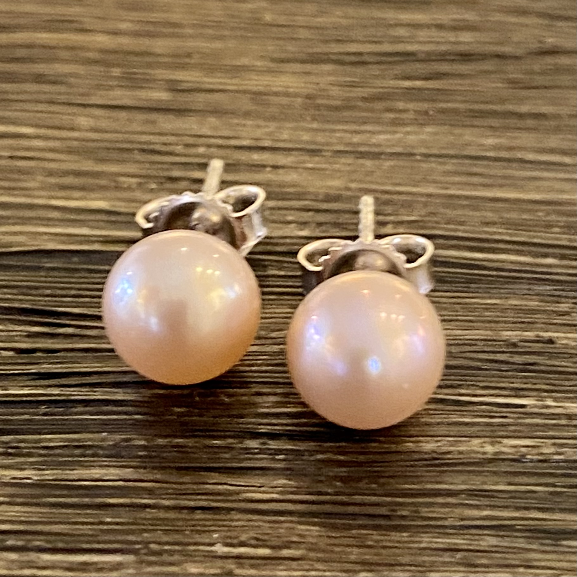 Pink Button Pearl Earrings by Sidney Soriano