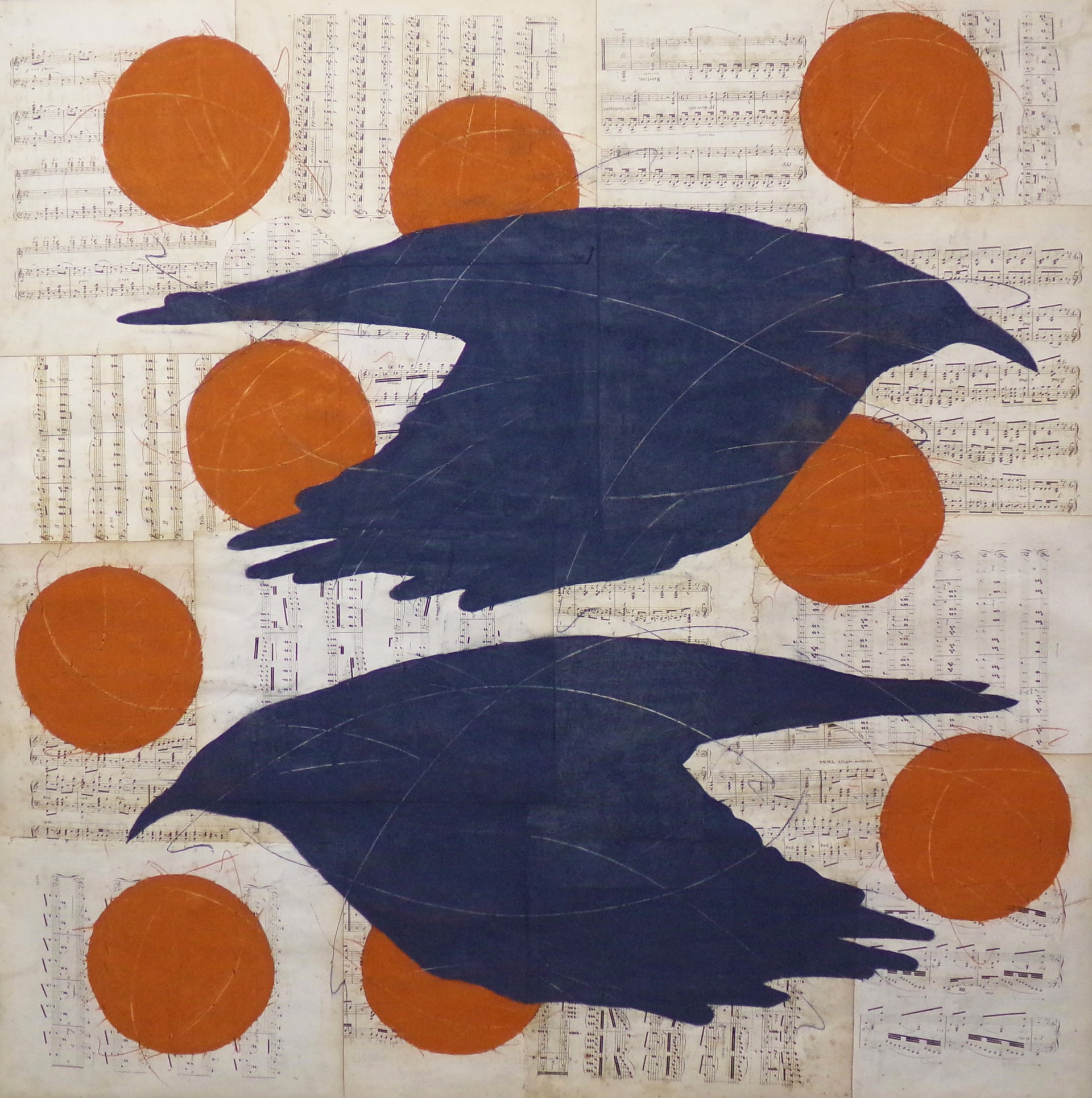 Grey Birds and Red Moons by Louise Laplante