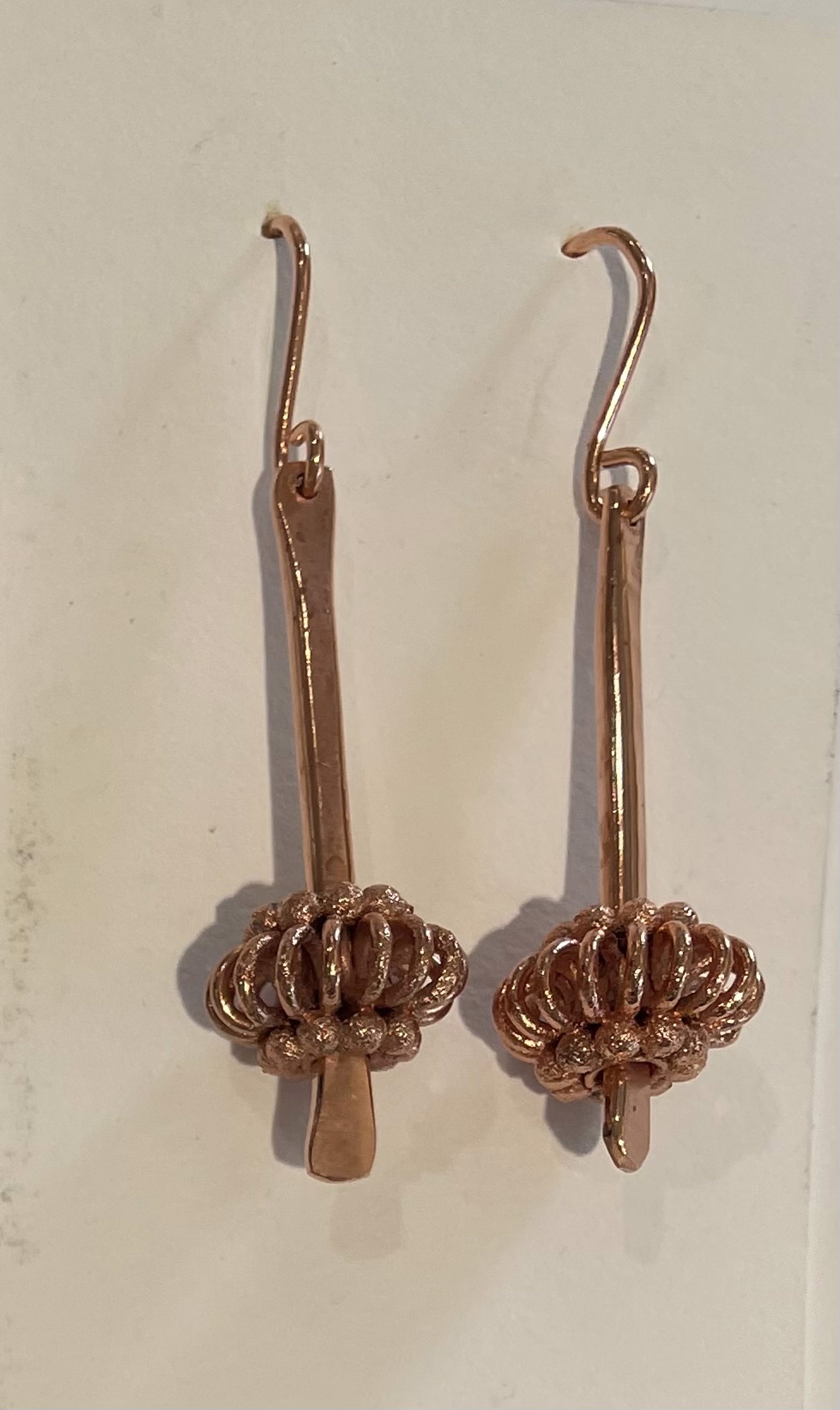 Copper Bar XL Copper Bead Earrings by Emelie Hebert