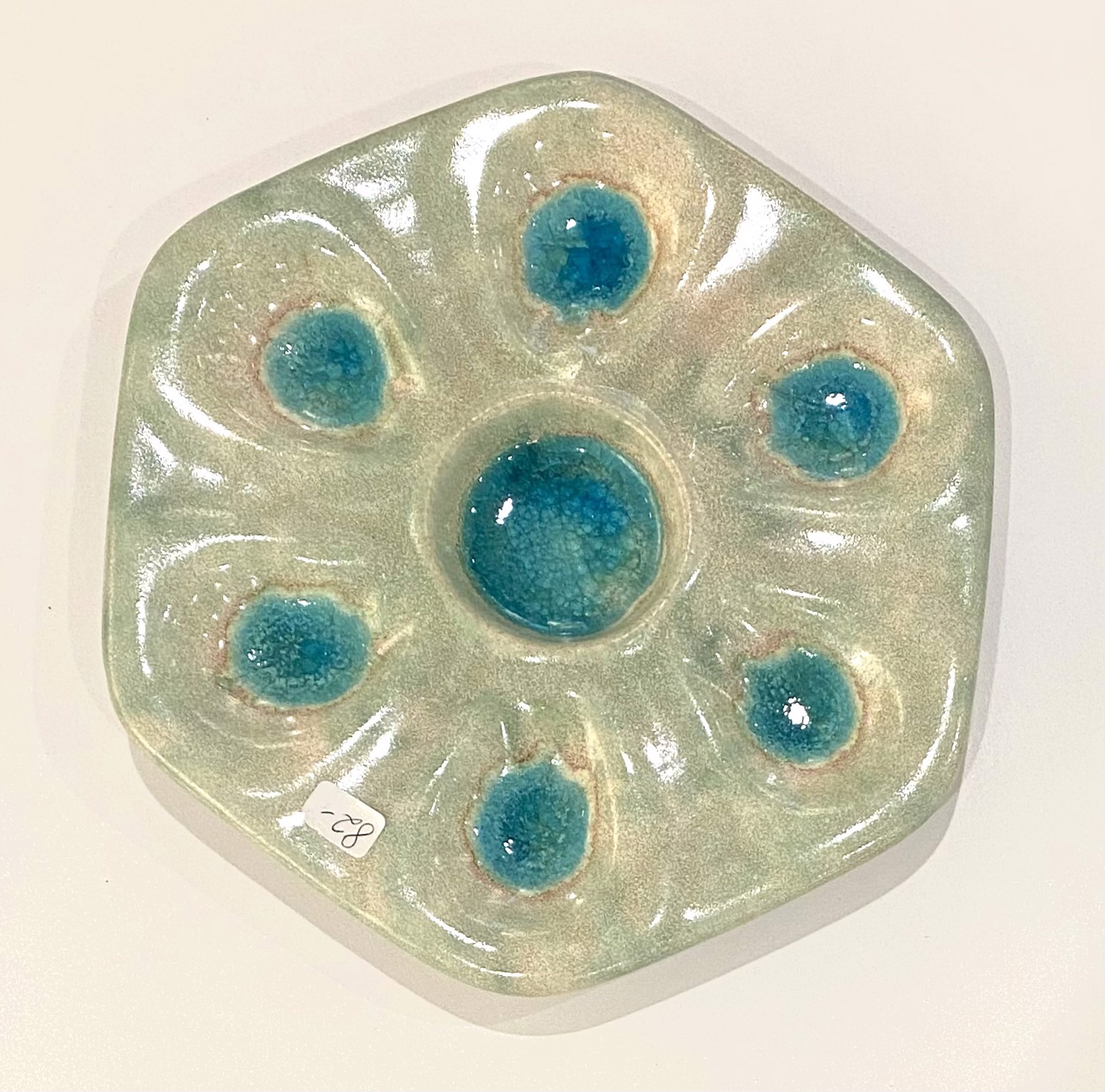 Oyster Plate Juno with Glass by Satterfield Pottery