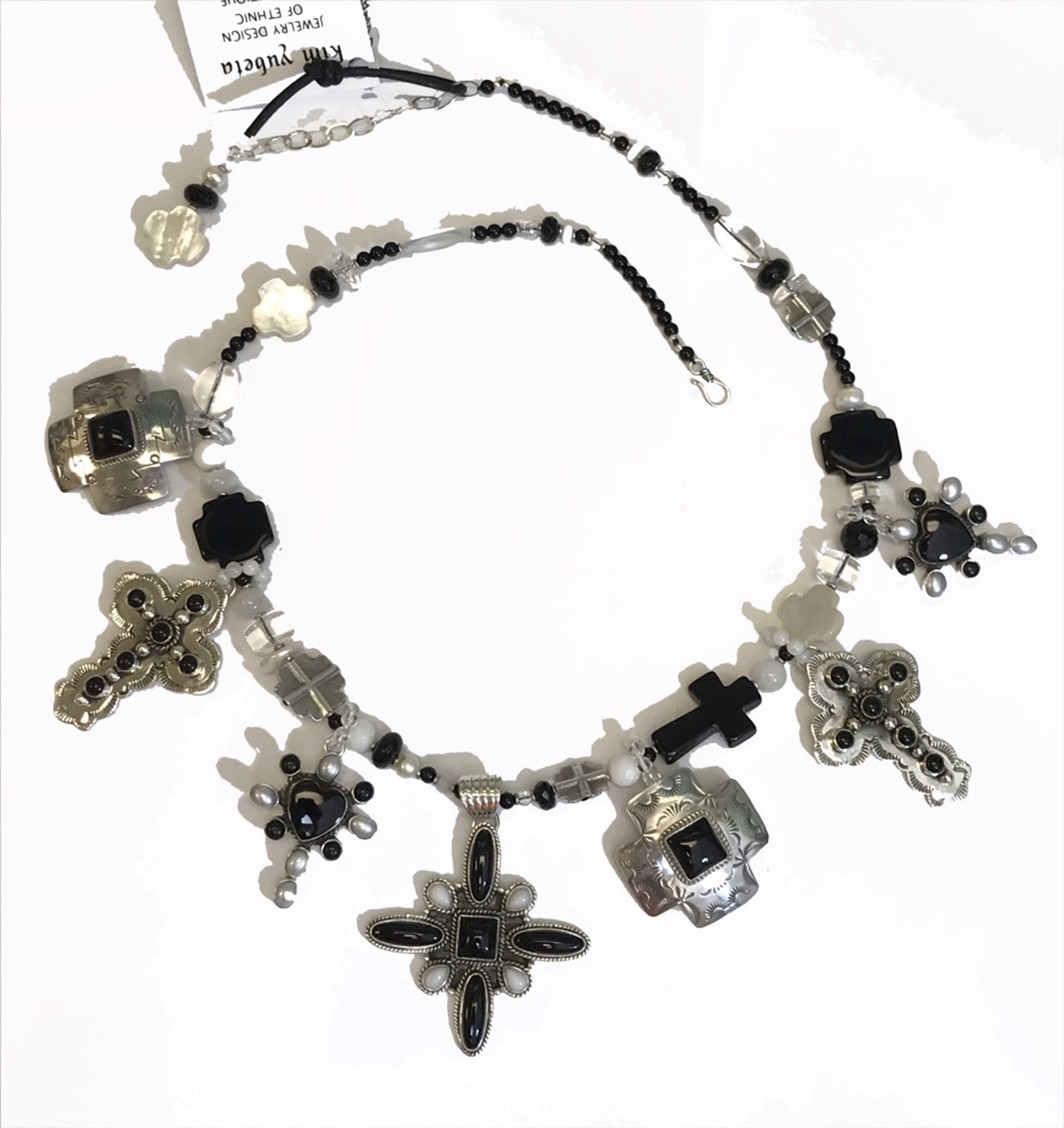 KY 1254 - Single Strand Cross Necklace by Kim Yubeta