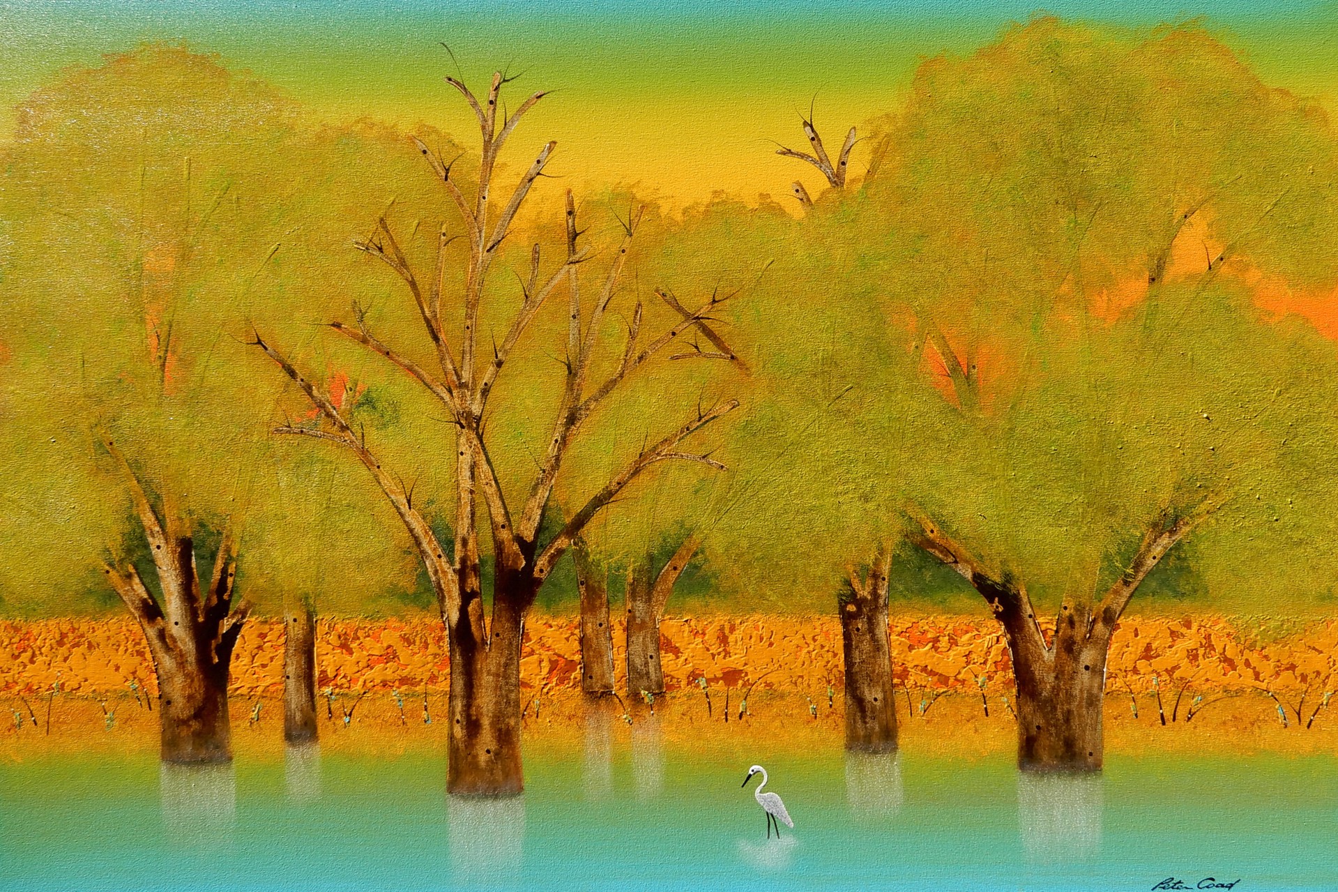 Waterbirds, Rivers Edge by Peter Coad Wentworth Galleries