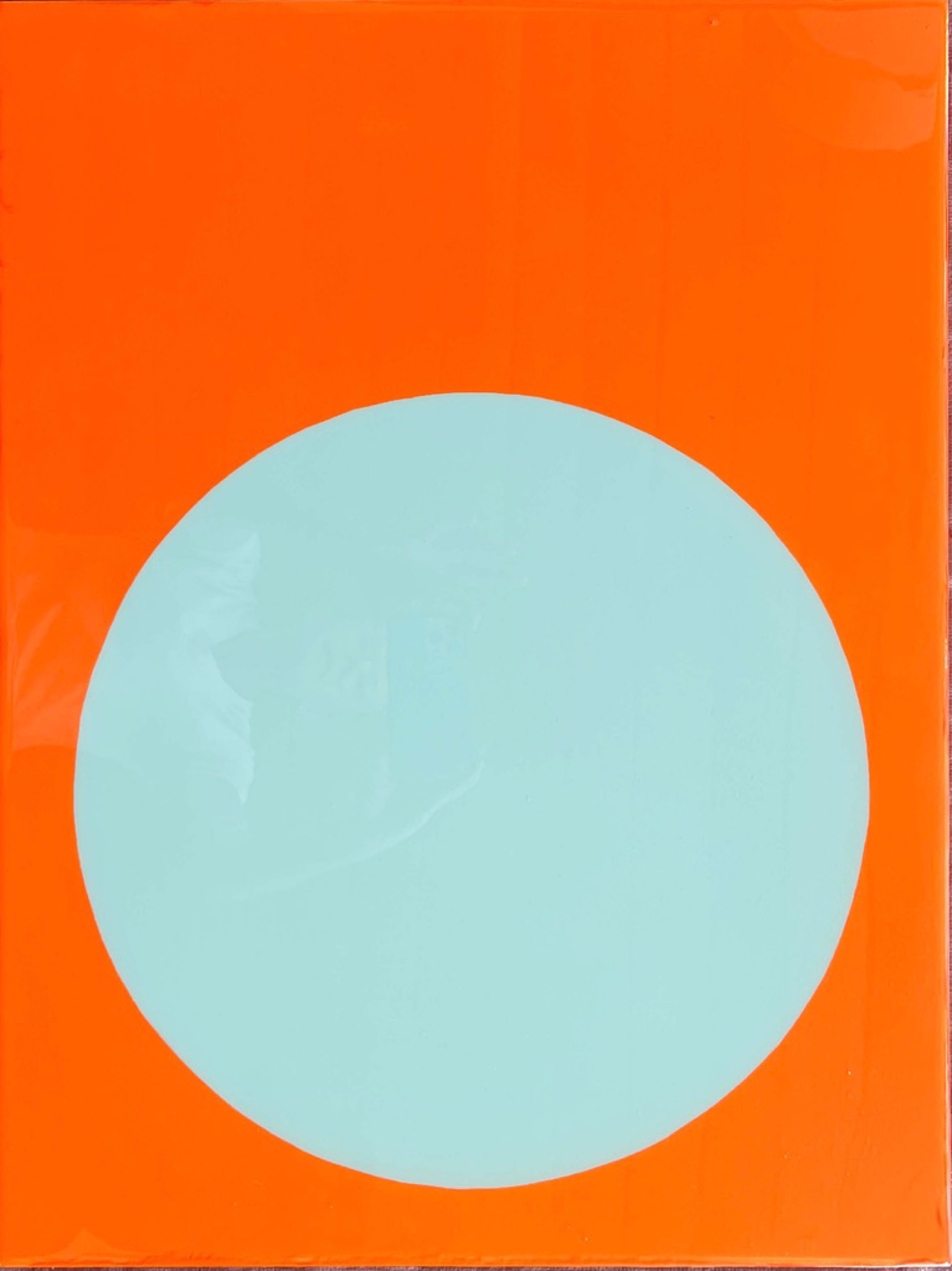 Glossy Dot Aqua on Tangerine by Stephanie Henderson