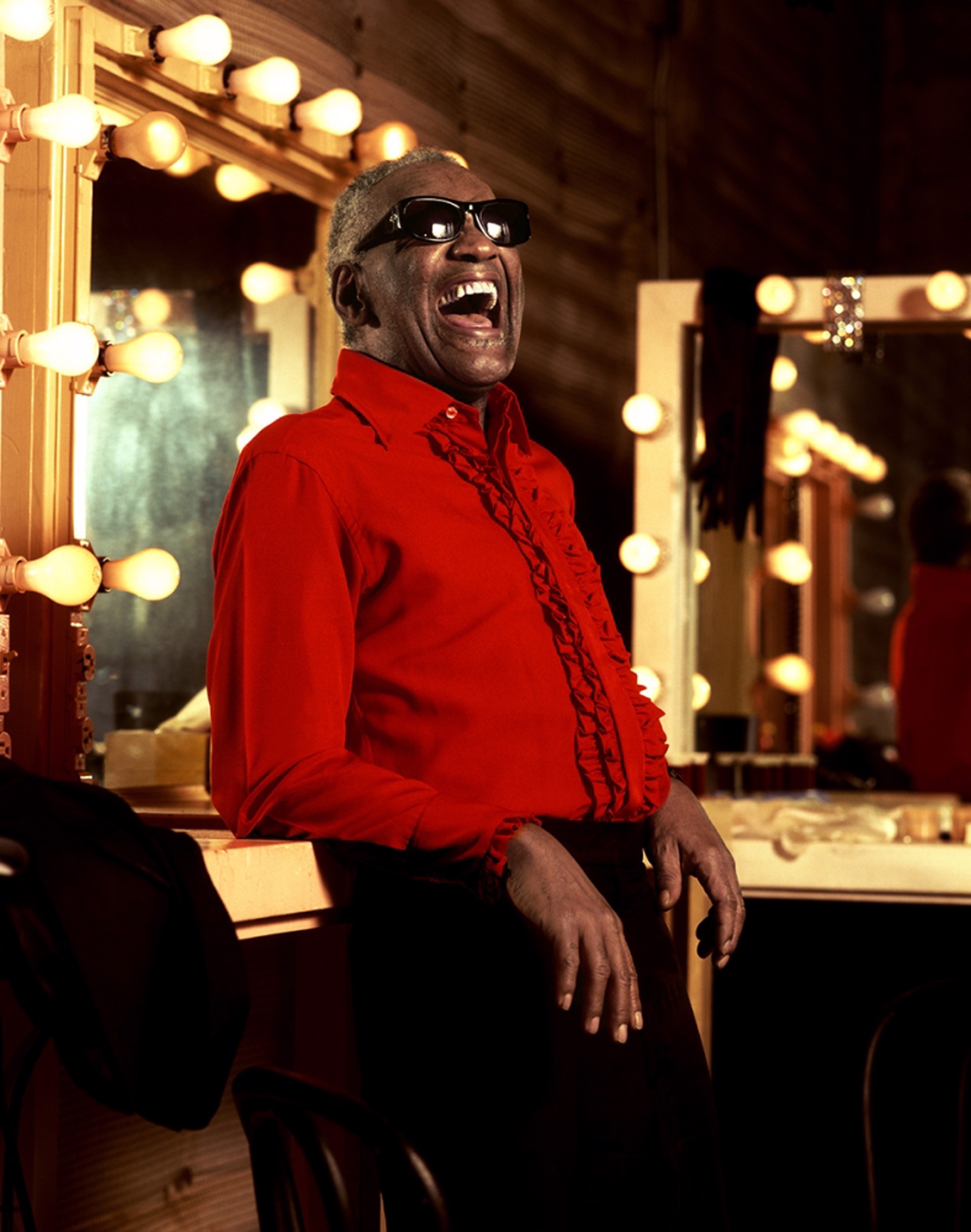 92112 Ray Charles The Smile on Red Color by Timothy White