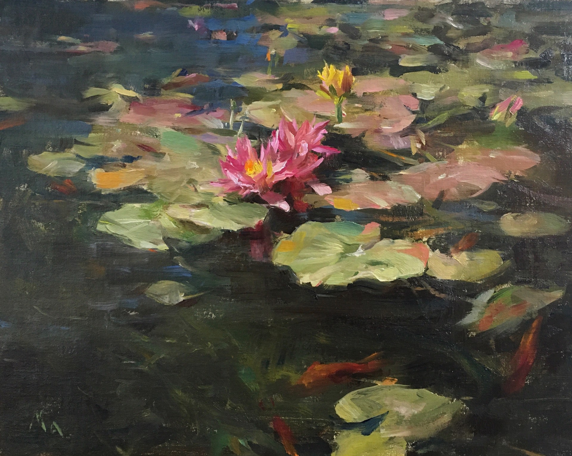 Water Lilies and Koi by Kyle Ma