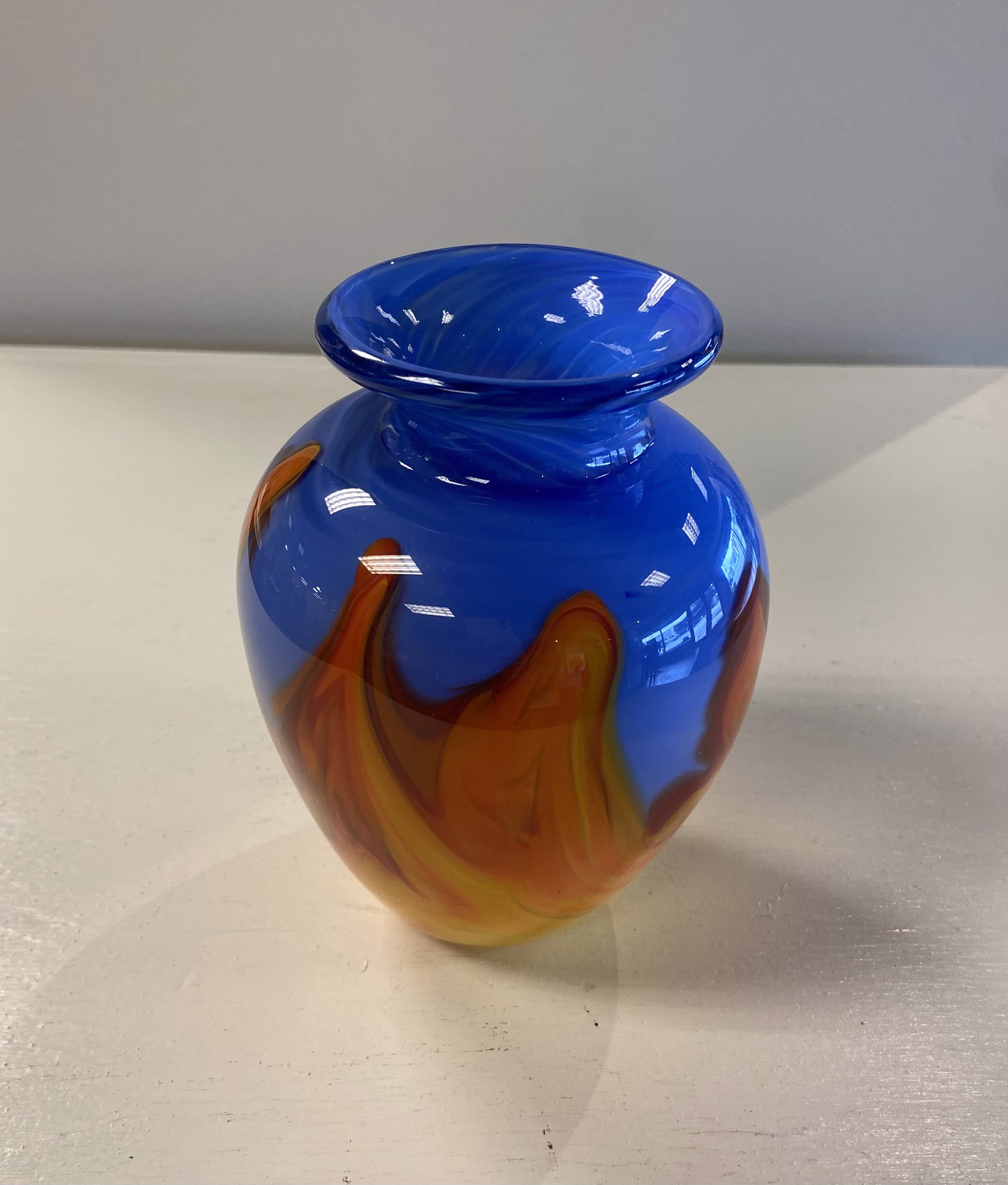 Amphora Vase Prairie Fire by AlBo Glass