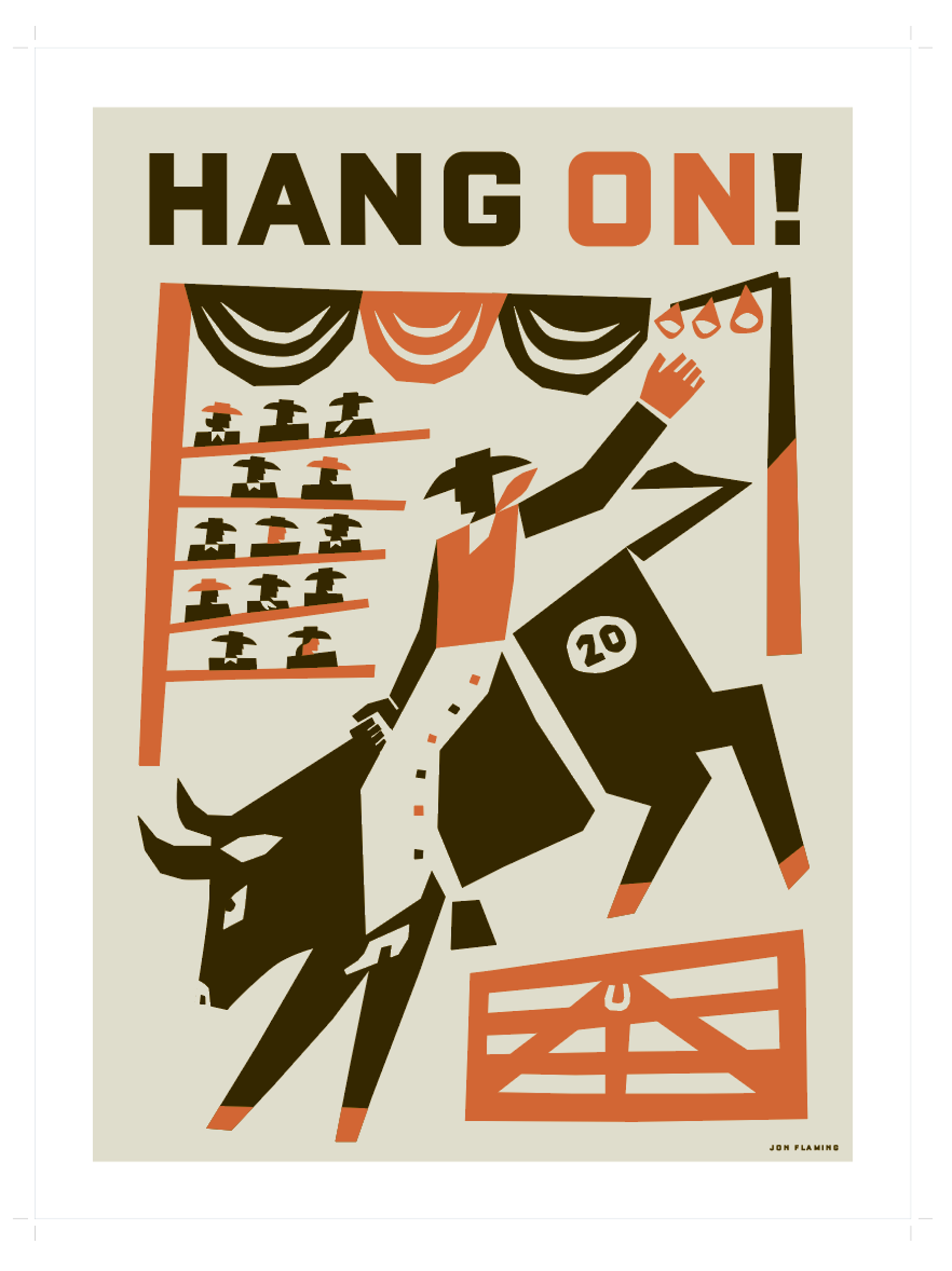 Hang On! by Jon Flaming Prints