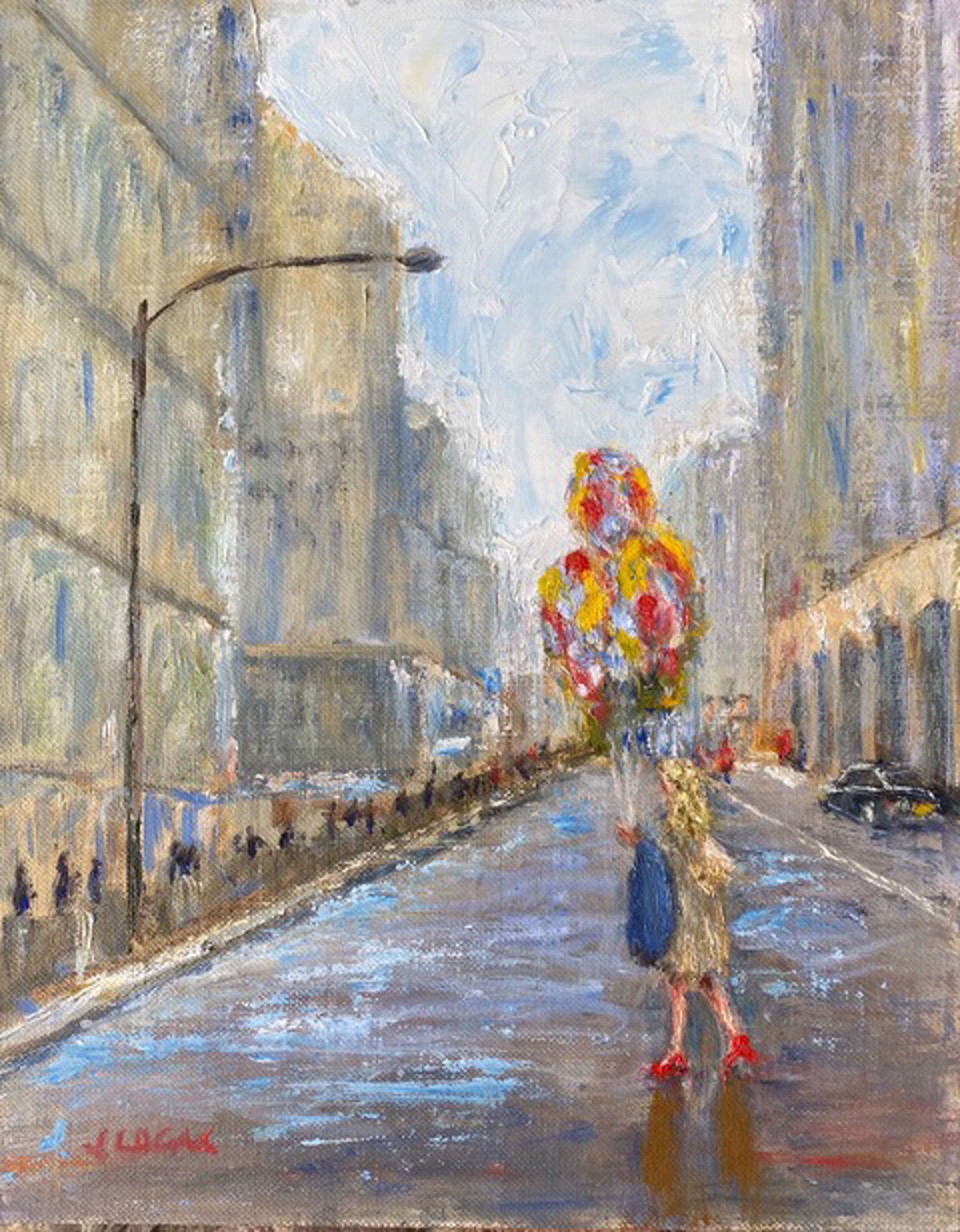 Girl with the Red Shoes in NYC by Janet Lucas Beck