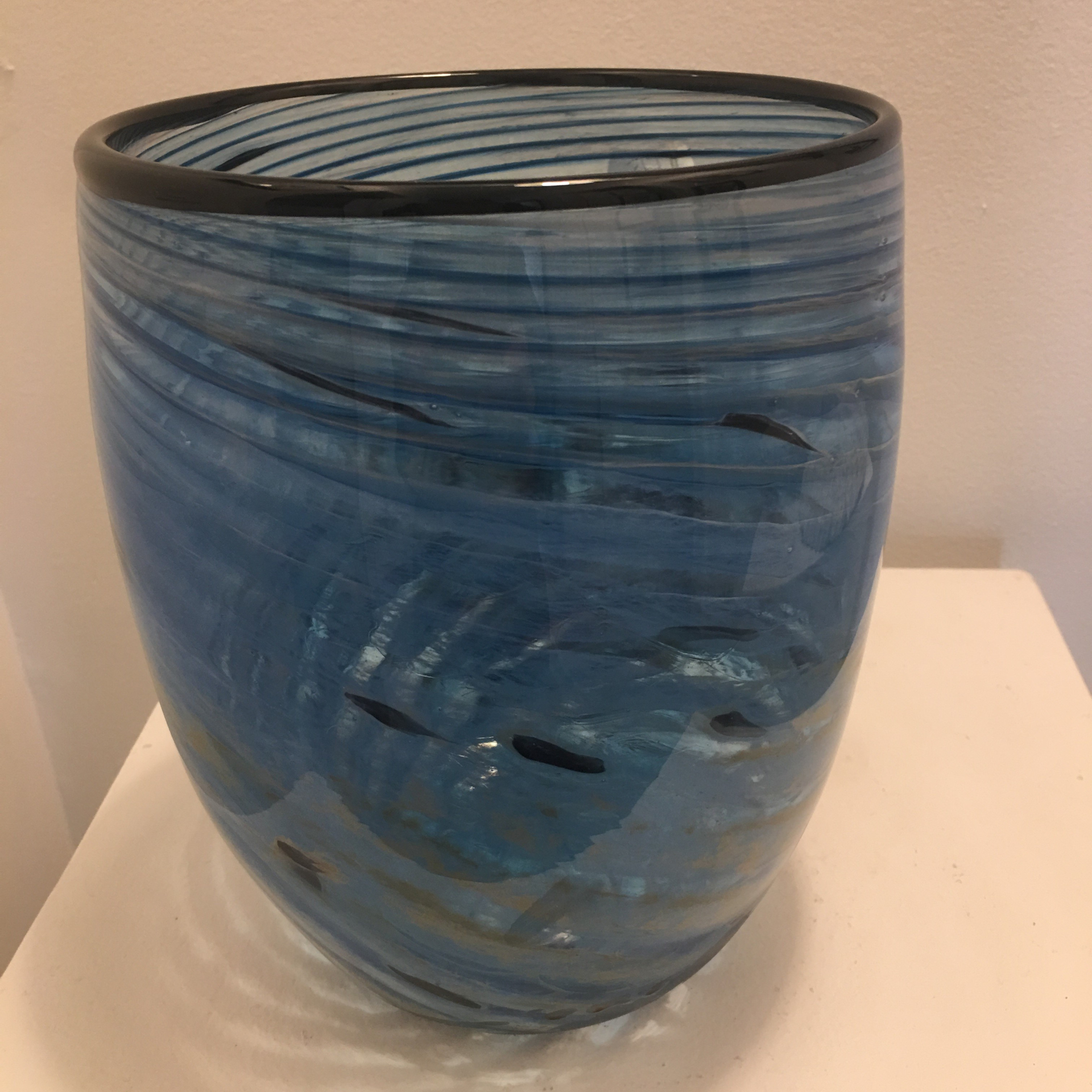 Blue Ocean Swirl Vase by Devan Cole