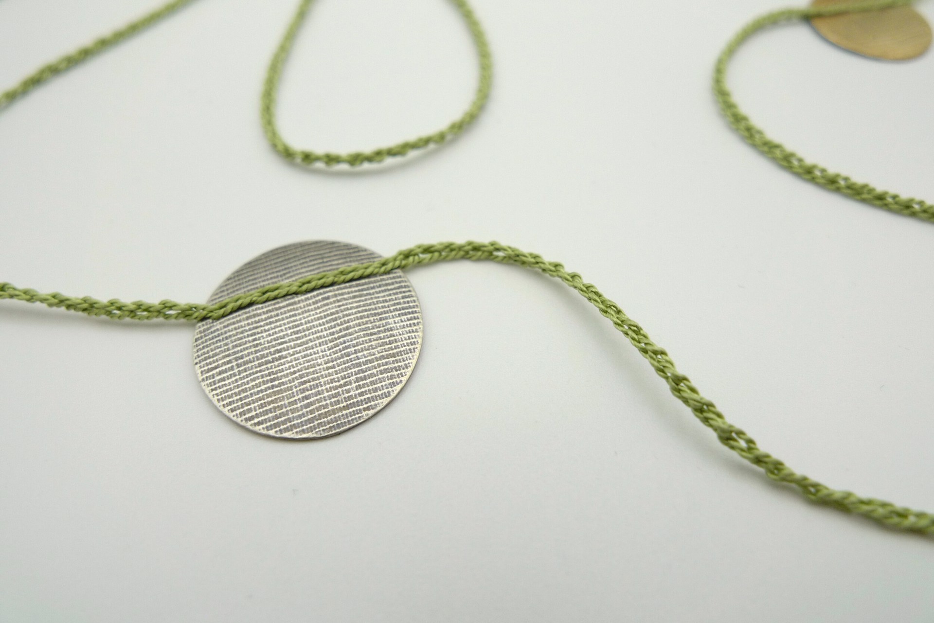 Long Silk and Sterling Necklace by Erica Schlueter