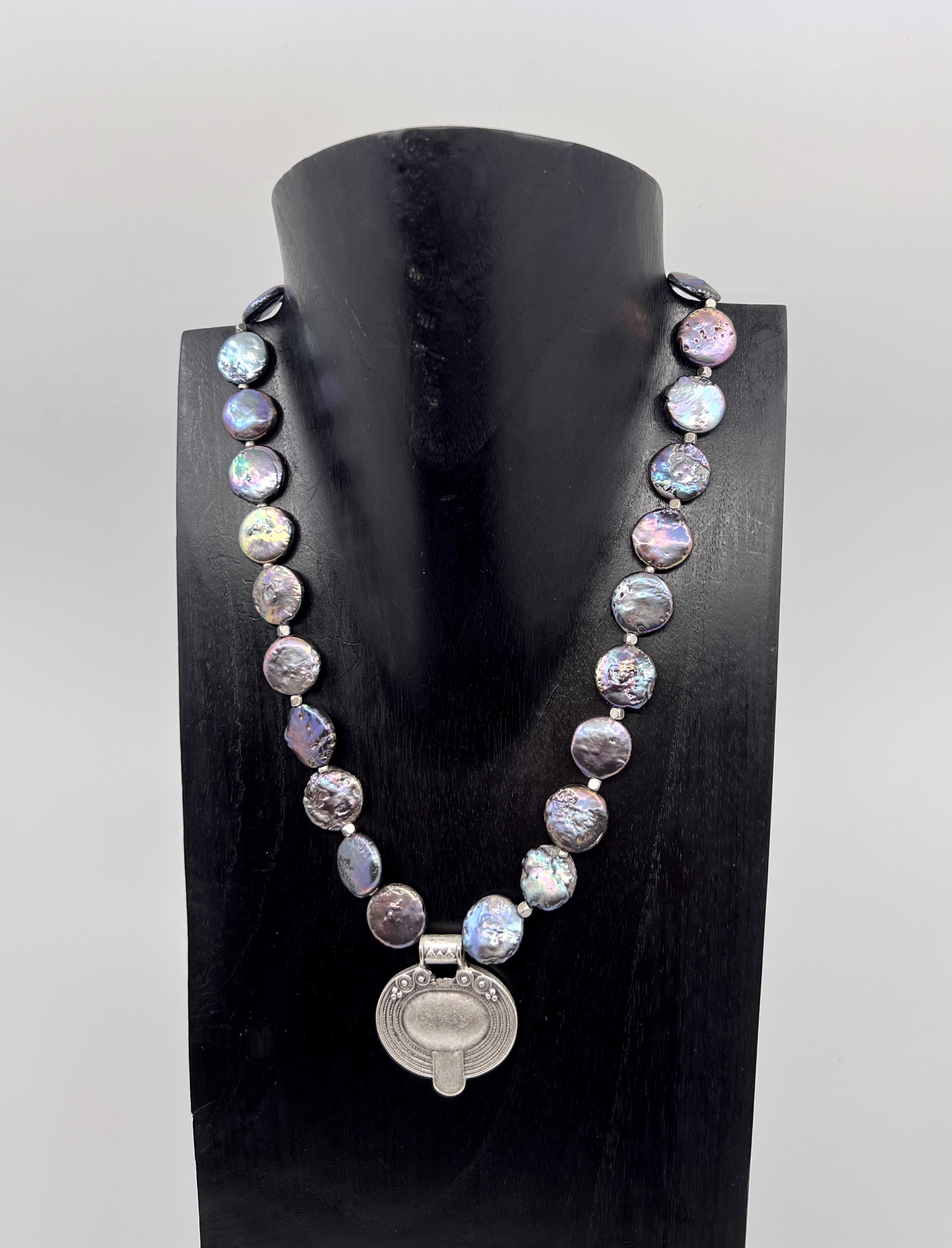 9138 Japanese Freshwater Pearls with Silver Pendant by Gina Caruso