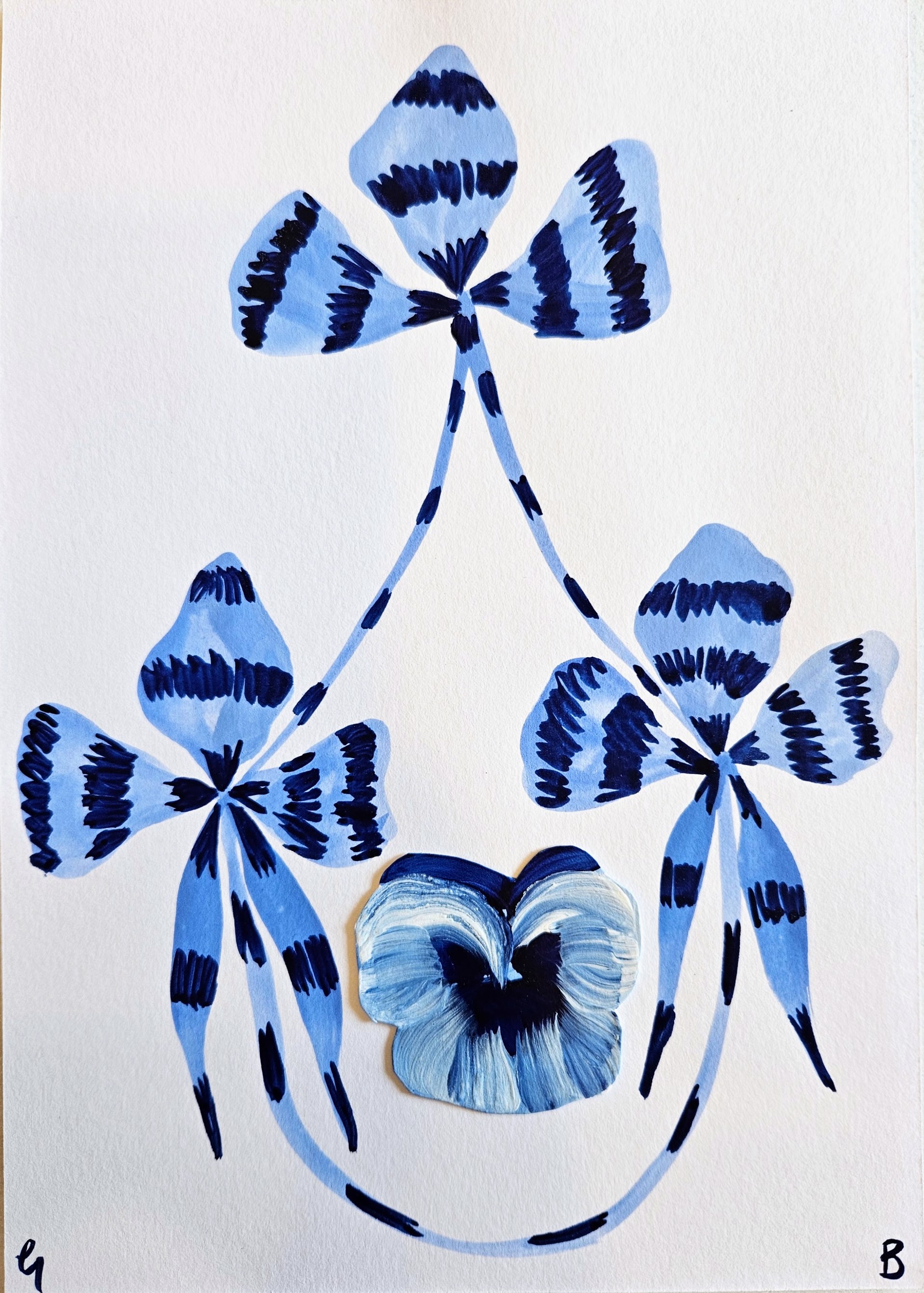Blue Garland with Pansy by Georgia Beaumont