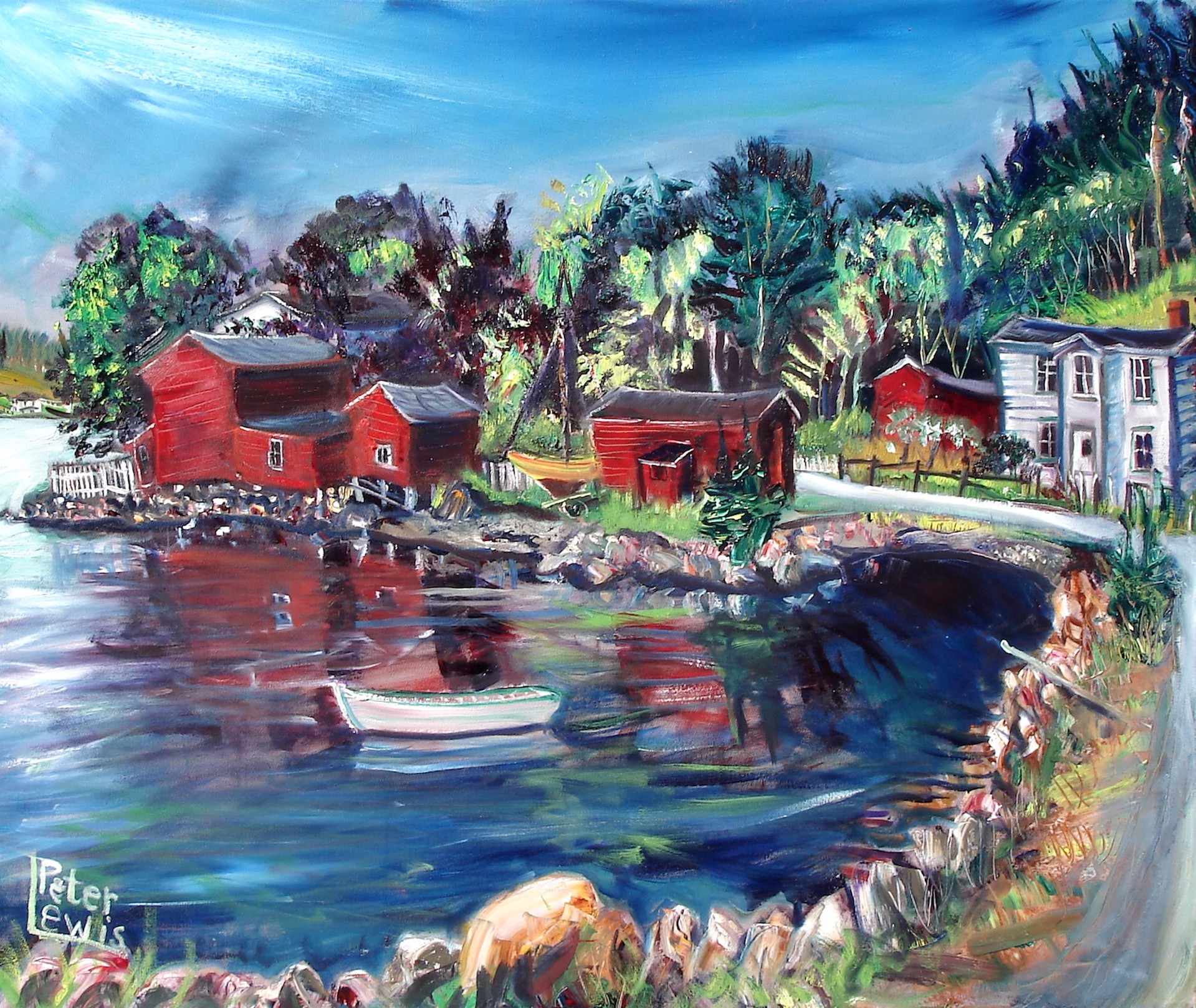 Conception Harbour Red by Peter Lewis