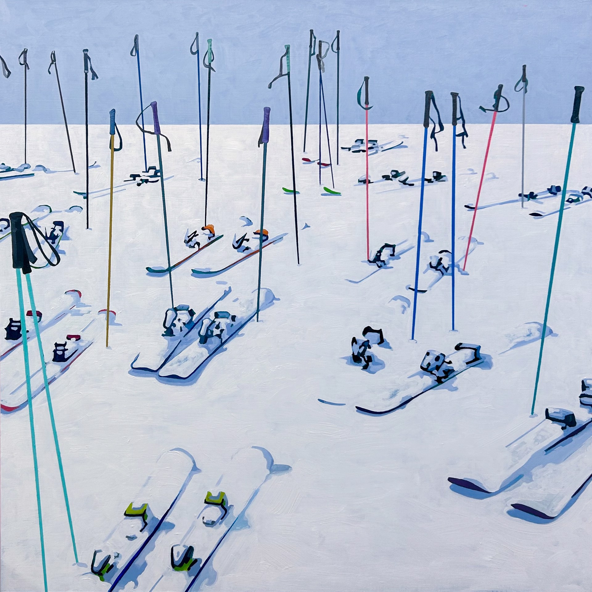 Ski's on Powder Day by Berkeley Hoerr