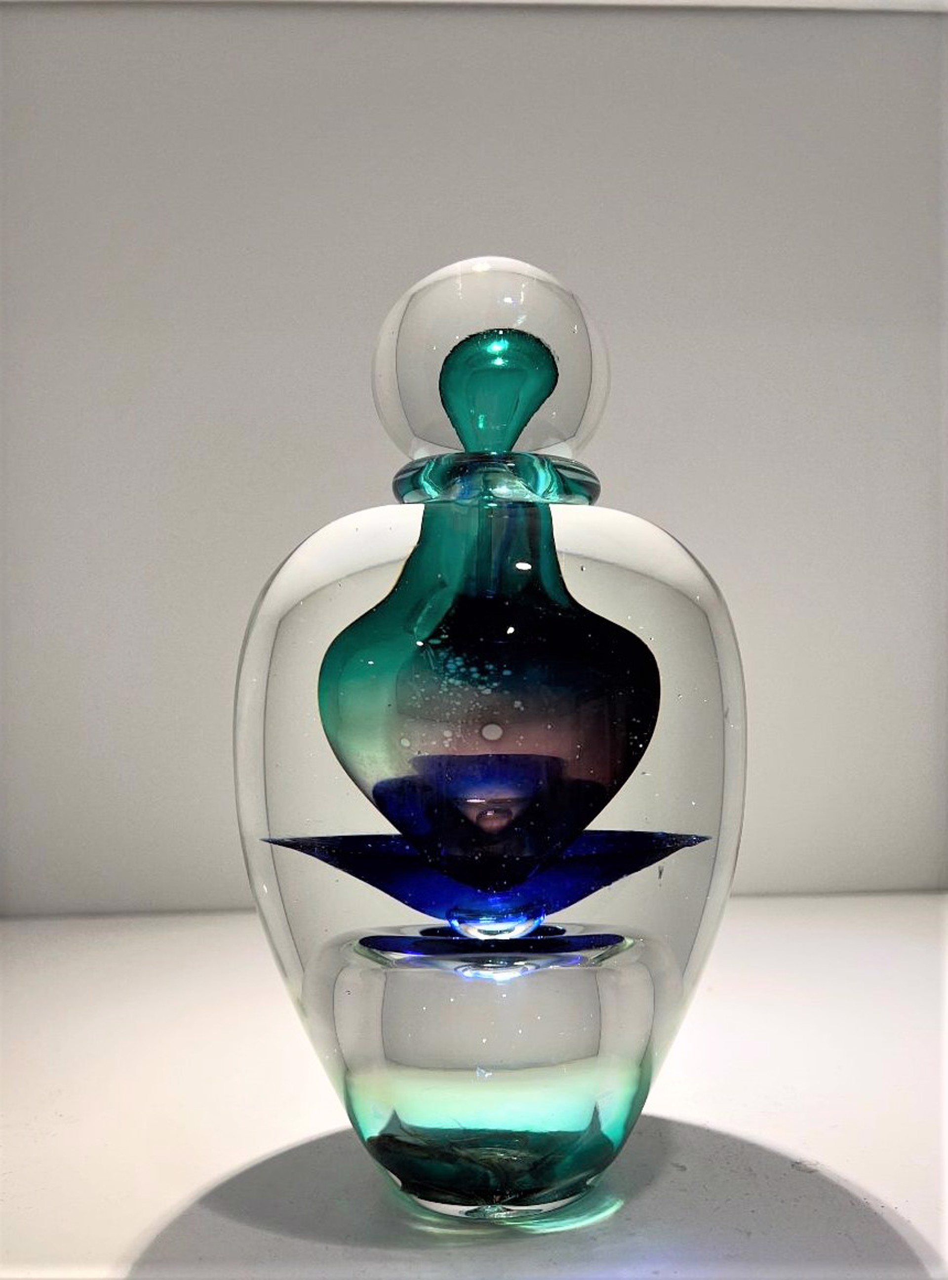Blue and Green Vase by Jean Cluade Novaro