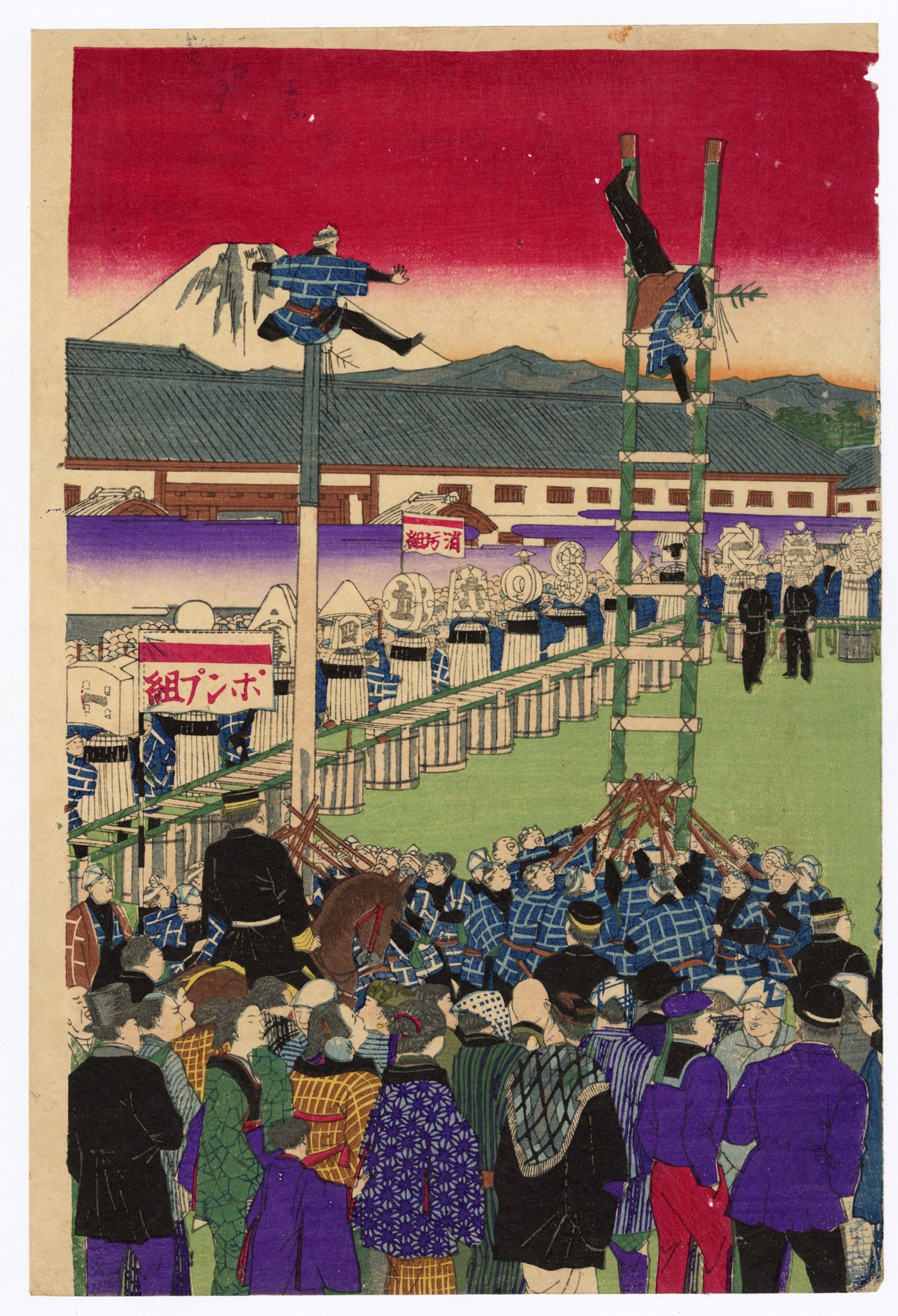 New Year Firefighter's Event in Tokyo by Hiroshige III