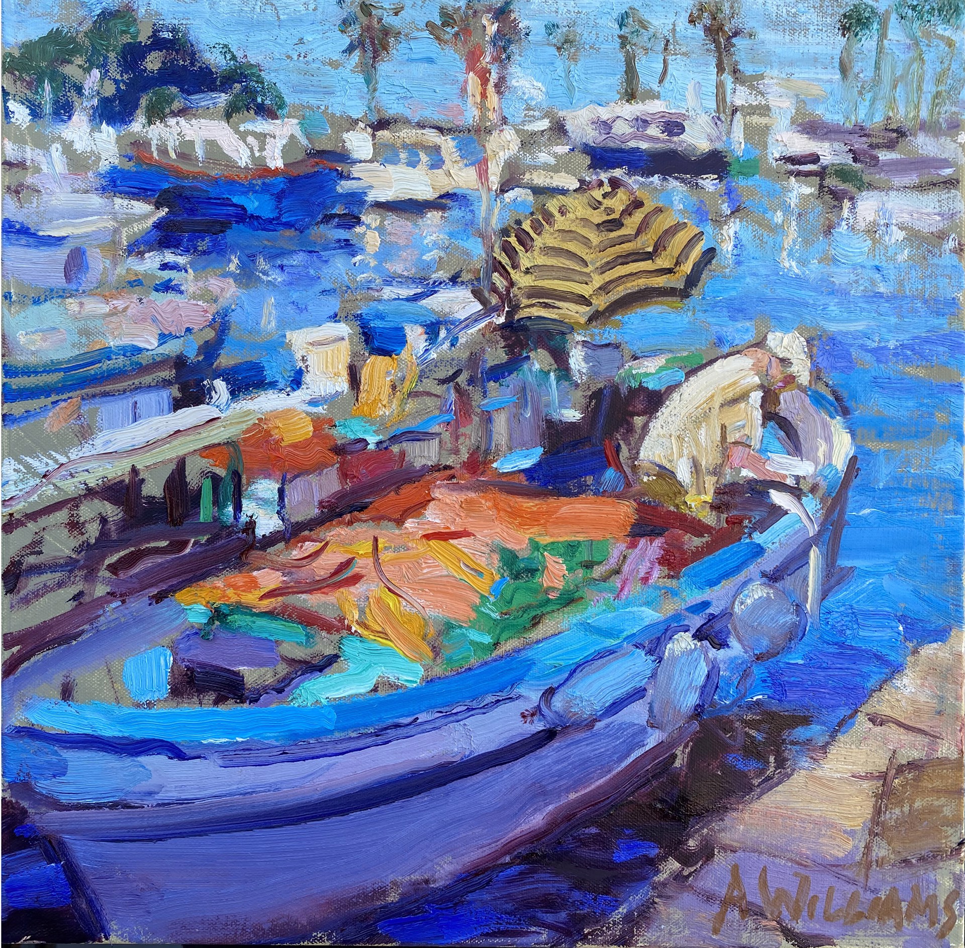 "Early Morning in Saint Tropez" original oil painting by Alice Williams