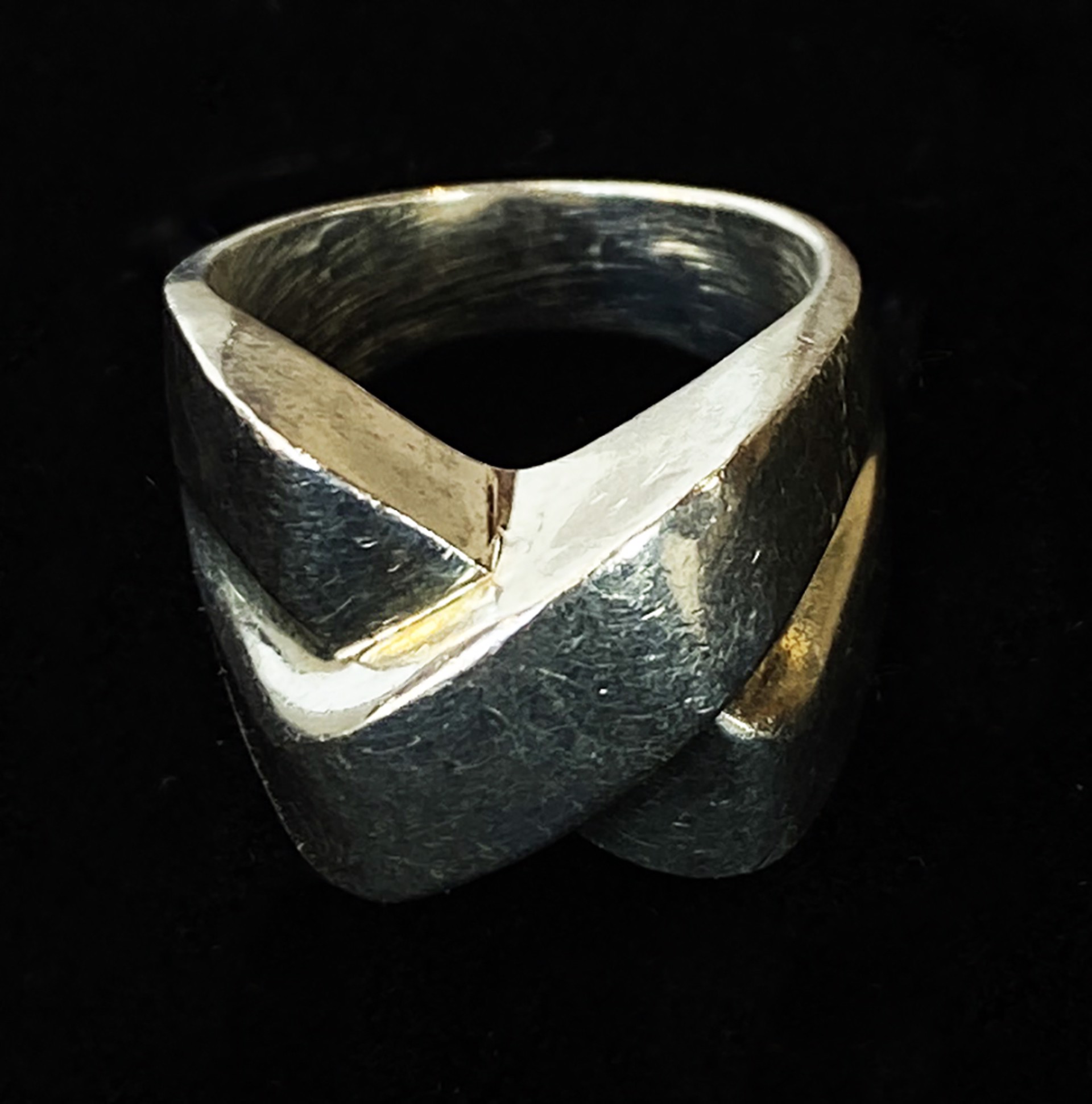 Mexican Silver Geometric Ring by Artist Unknown