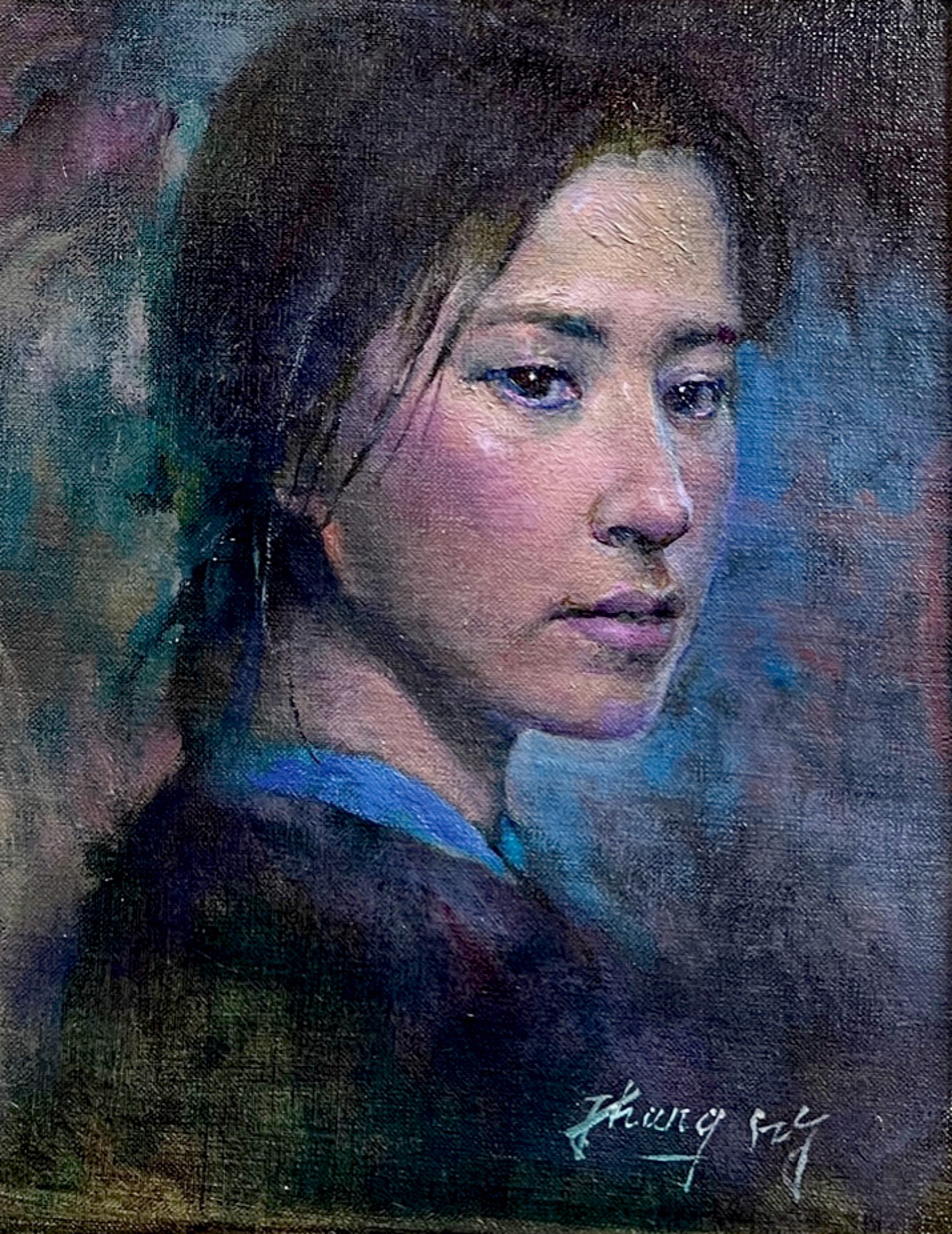 Girl in Blue by Hongnian Zhang