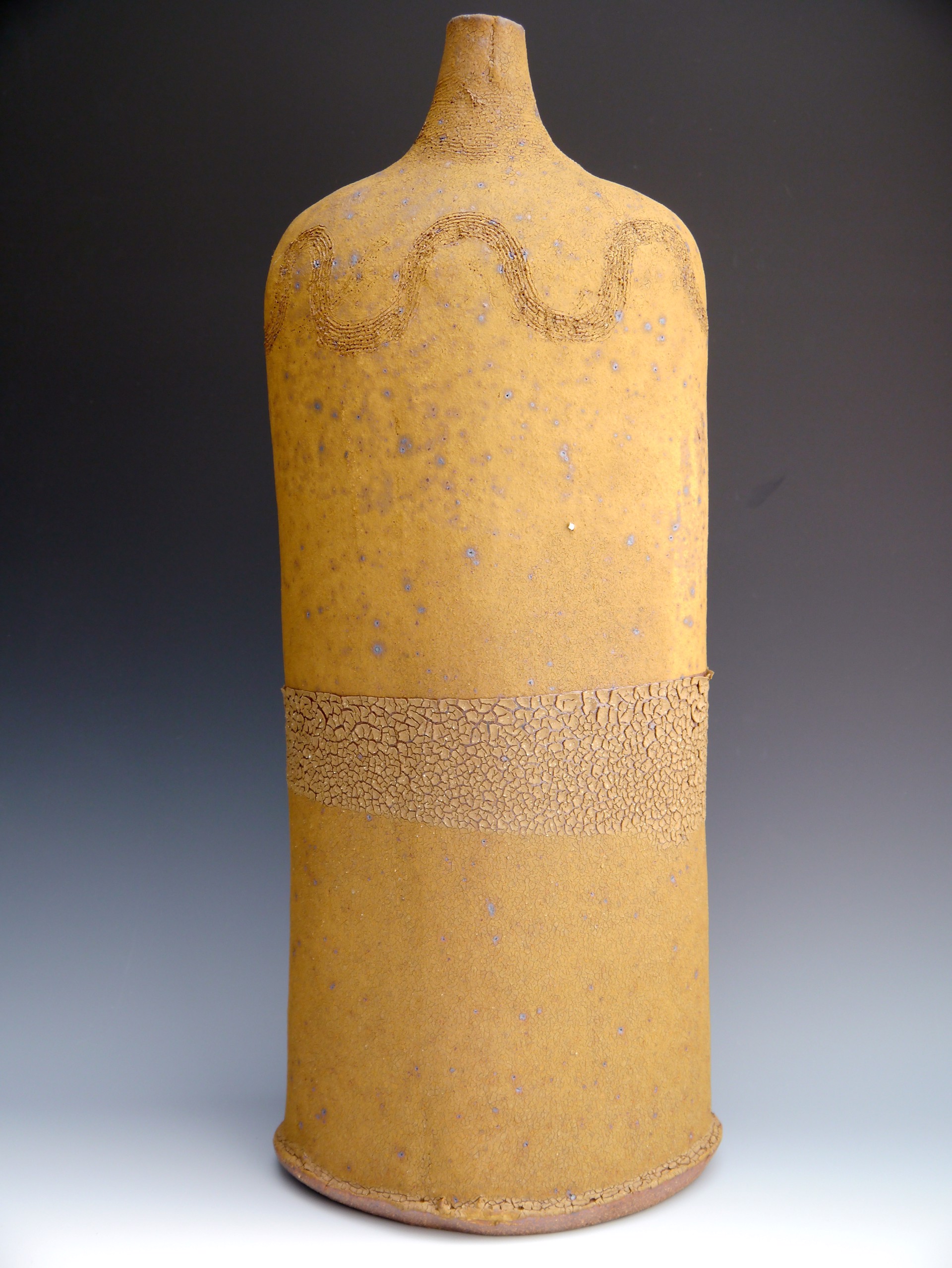 Tall Scored Bottle with Rust Accretion  by Jane Wheeler