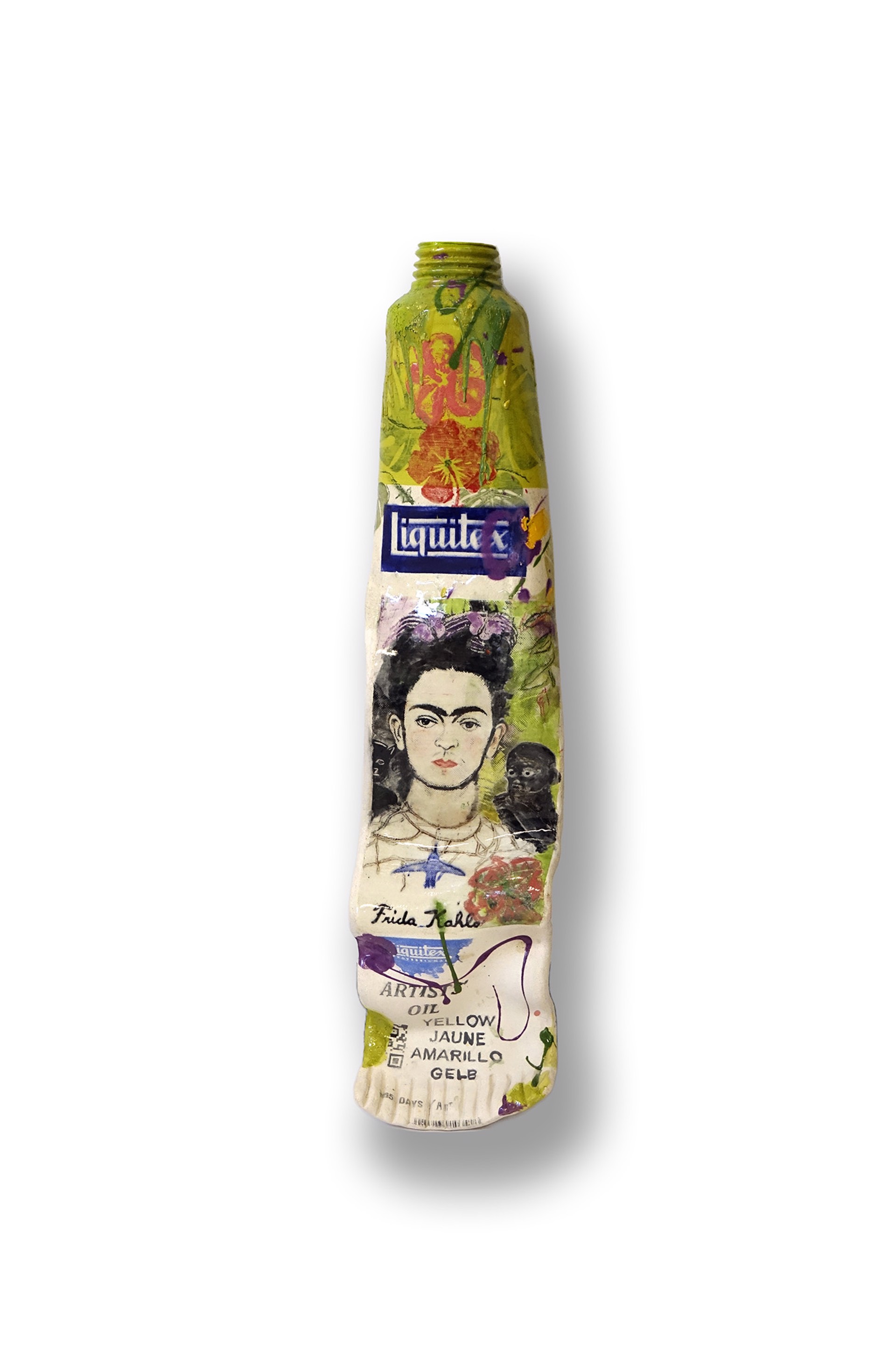 Green Frida Kahlo Paint Tube with Squirt by Ray Gross
