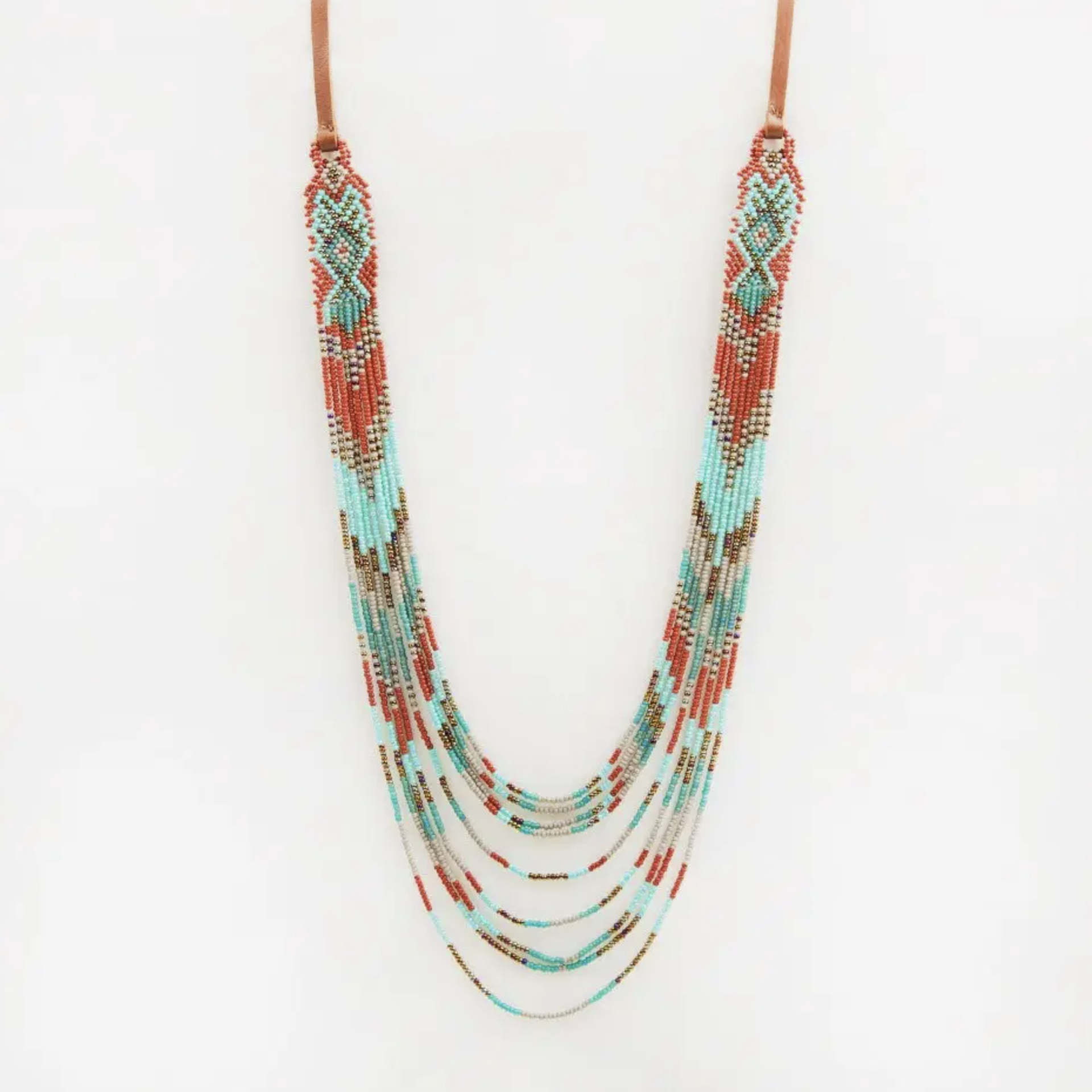 Mayan Loom Multi Strand Long Necklace by Altiplano