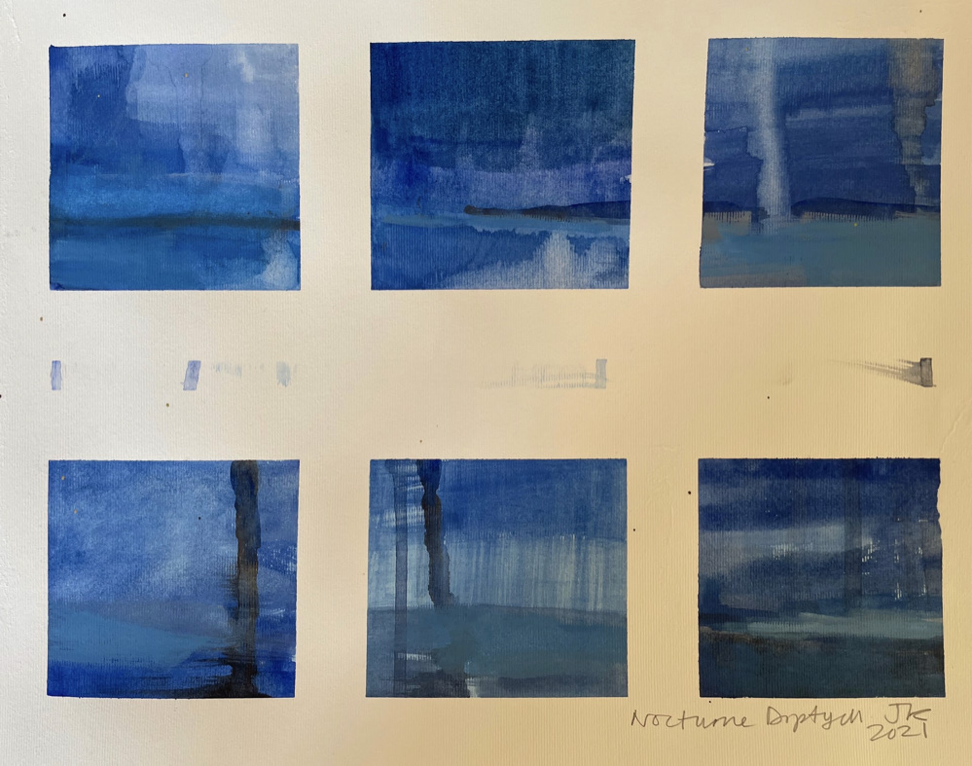 Blue Diptych Study by Jane Kell