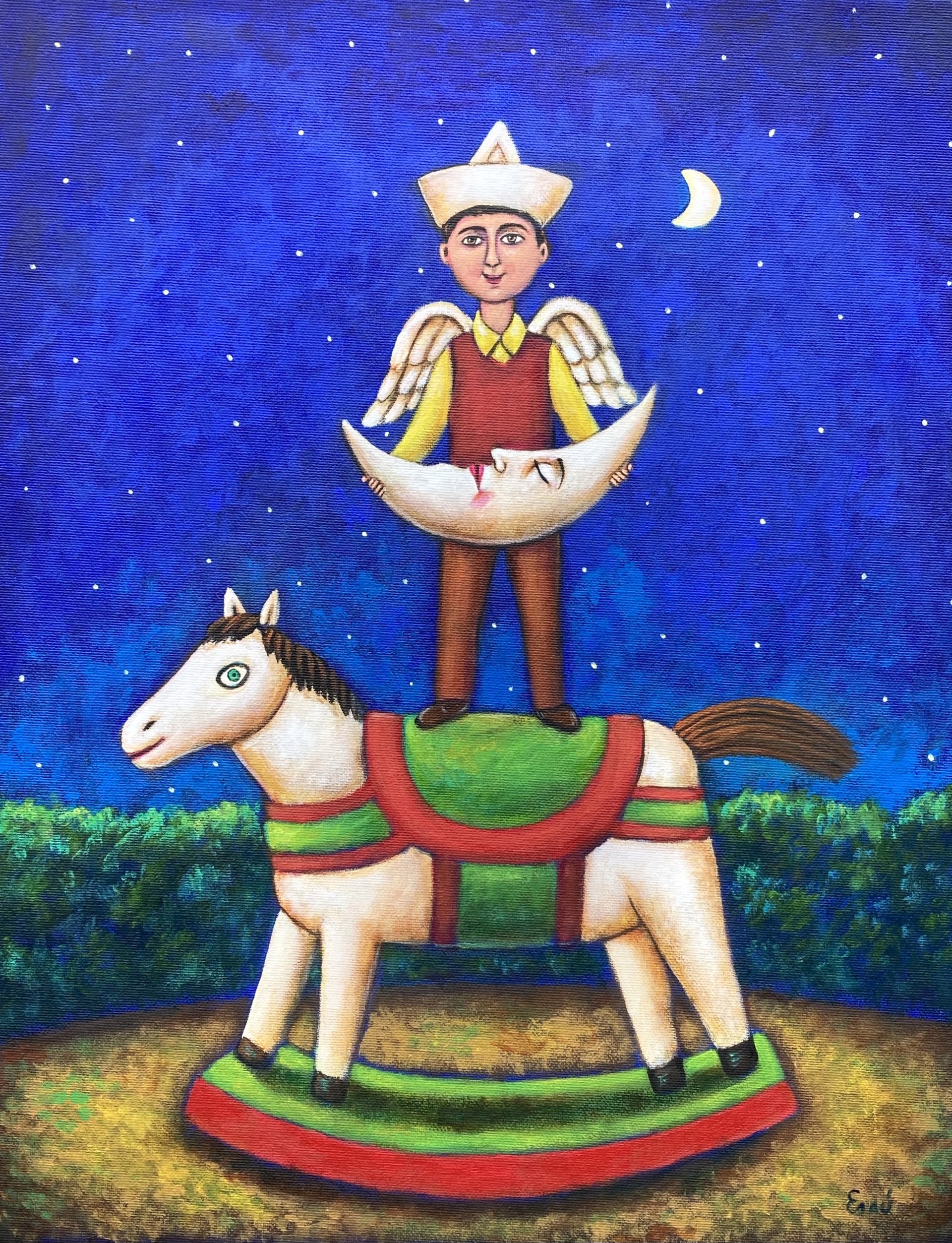 Ángel with Moon by Esau Andrade