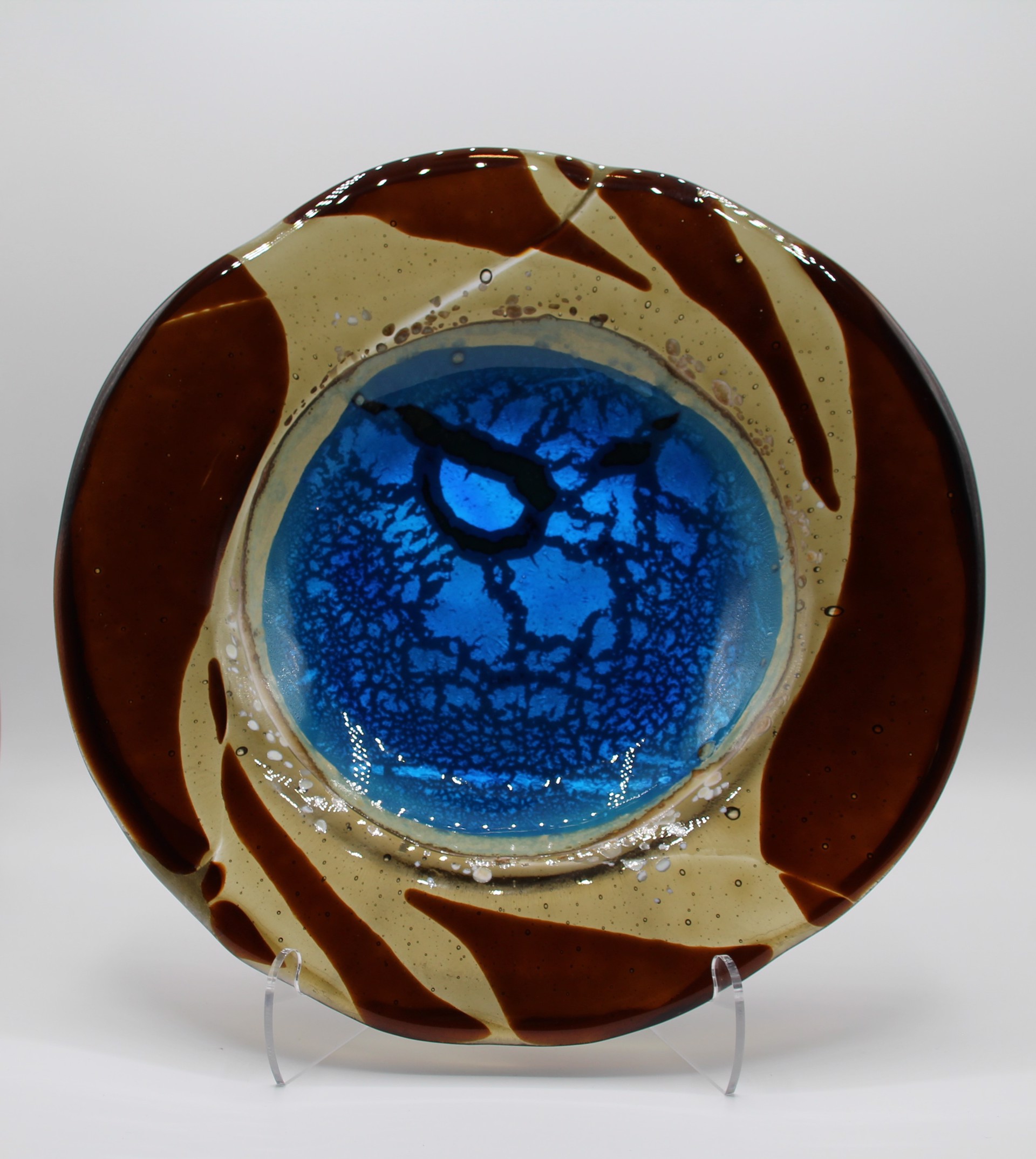 Thermal Puddle - Dark 12" Bowl by Kathy Burk
