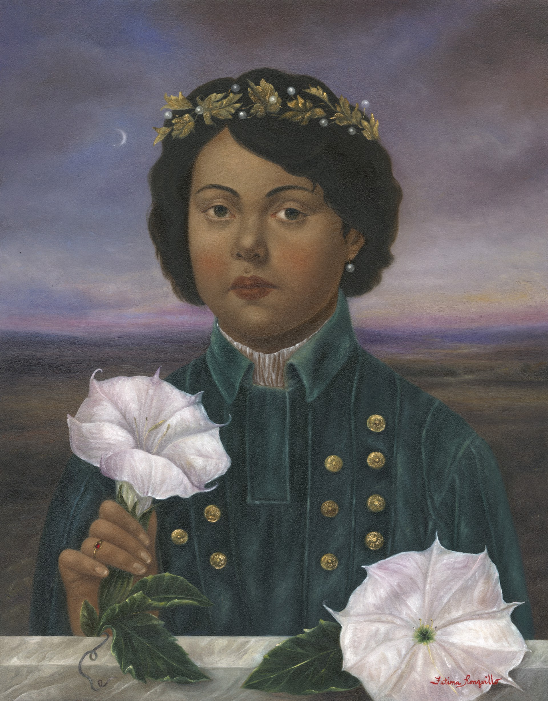 Girl with Moonflowers by Fatima Ronquillo