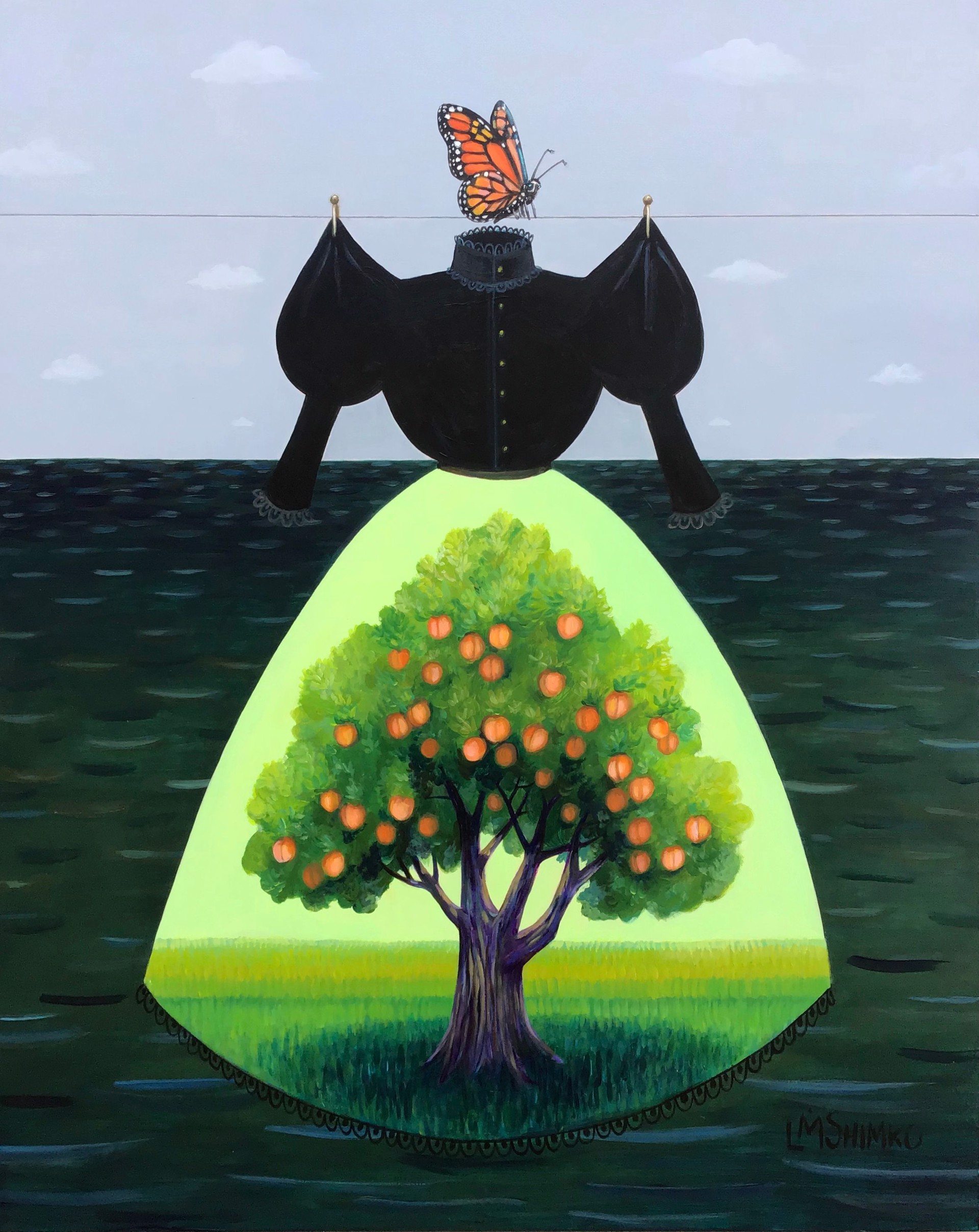 Mourning Dress (Peach Tree Monarch) by Lisa Shimko