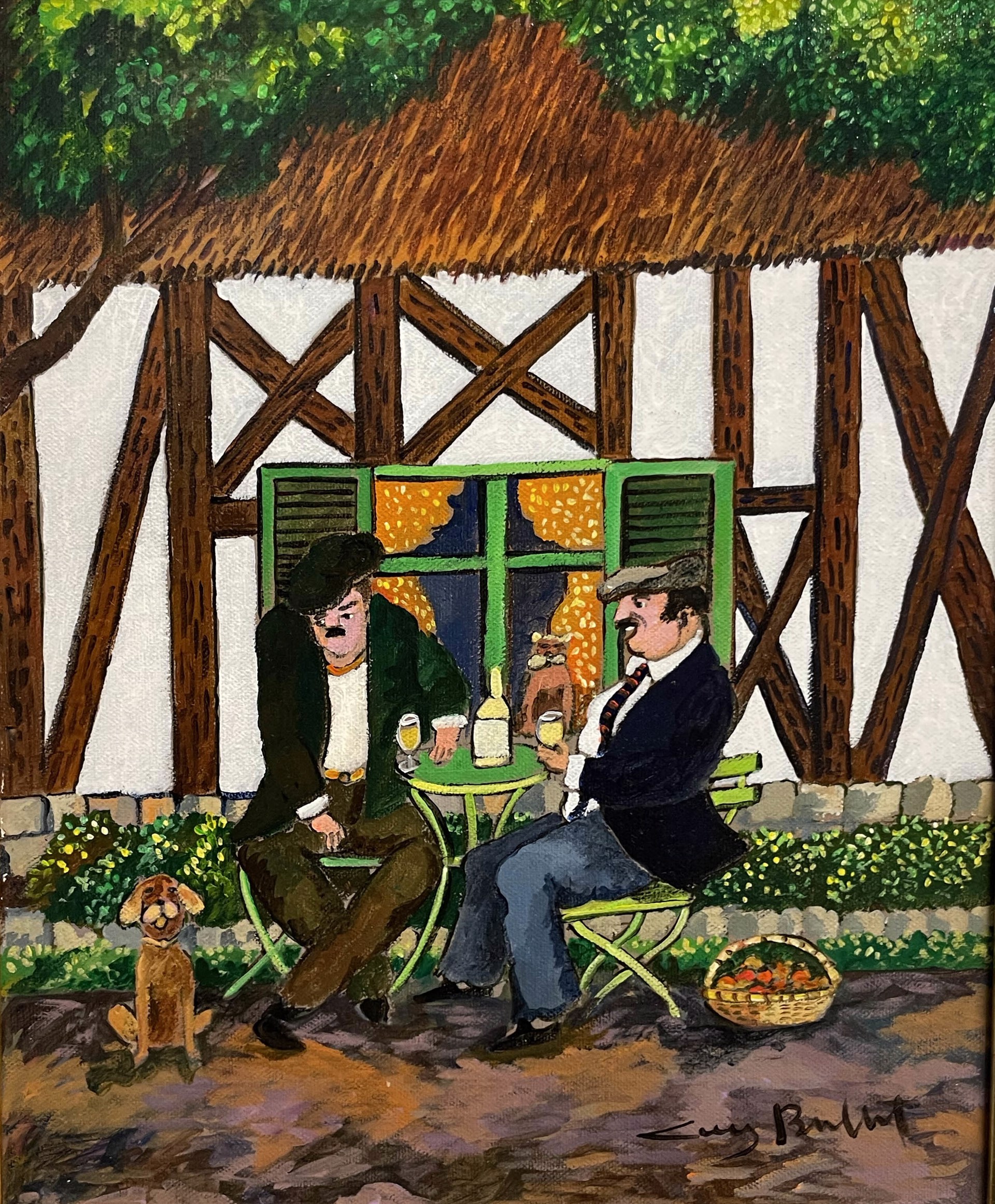 Sharing A Bottle Of Cider In Normandy by Guy Buffet