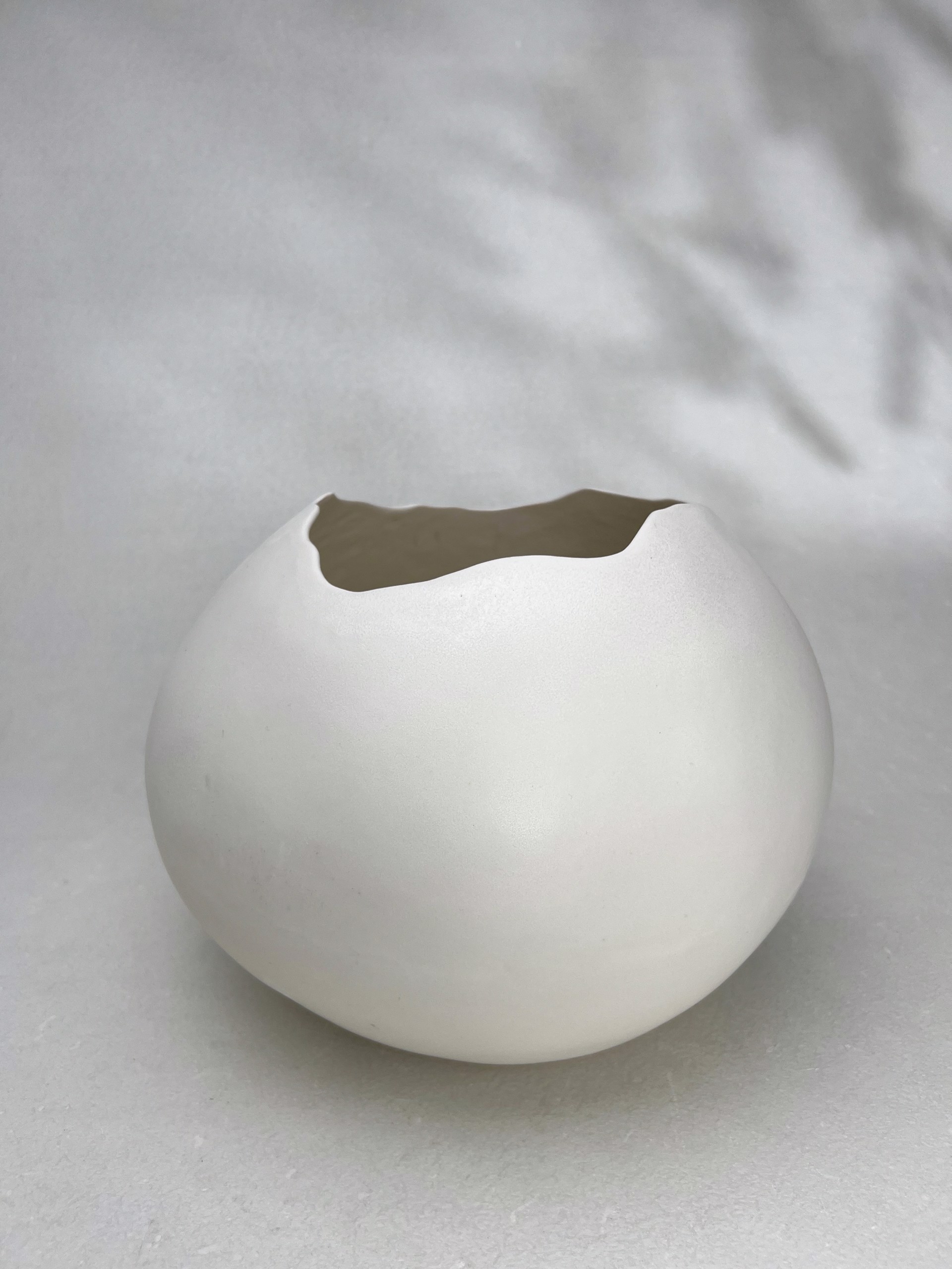Solid White Vase by Kate Tremel