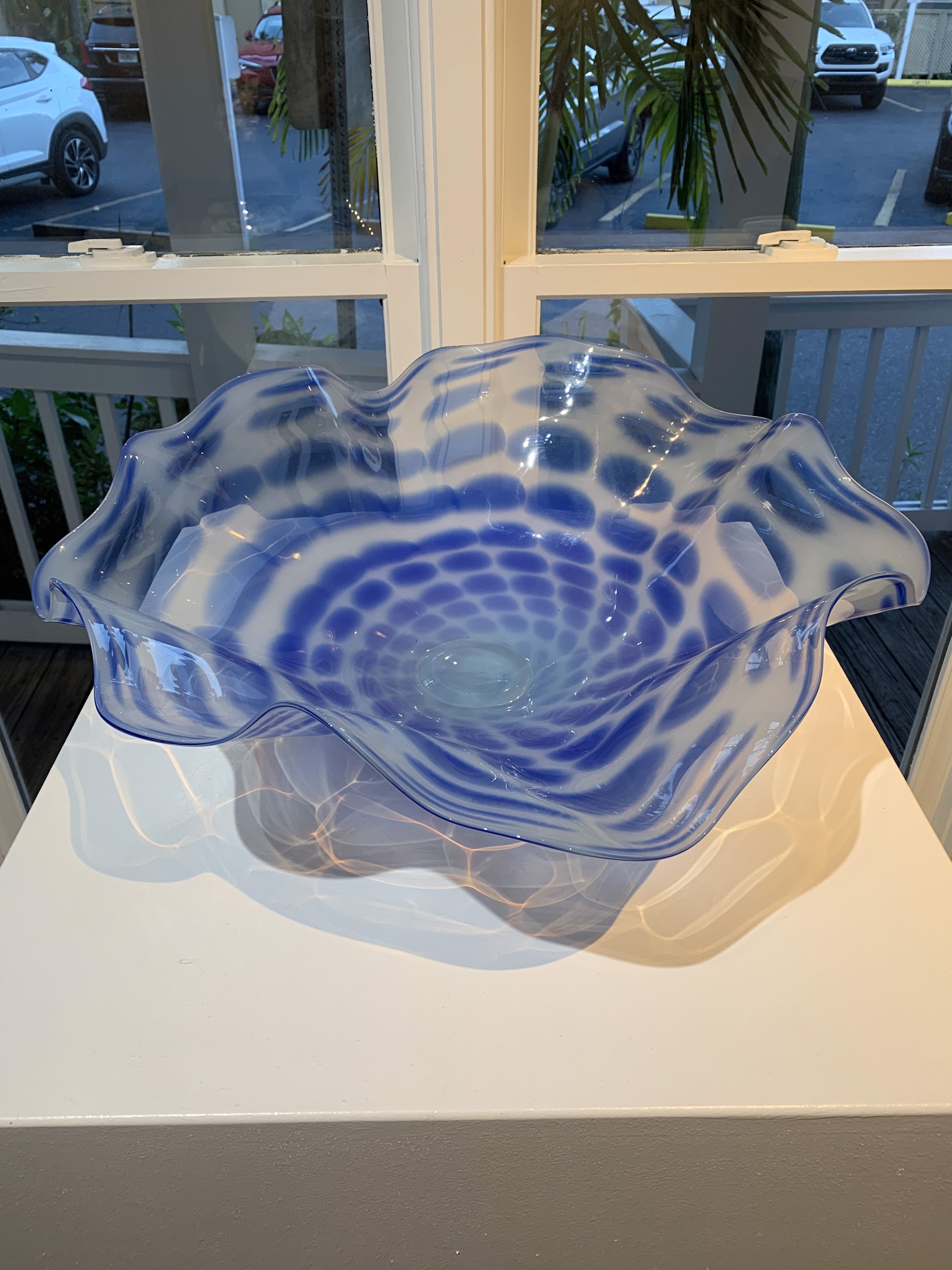 Royal Blue & White Spotted Bowl by T. Miller