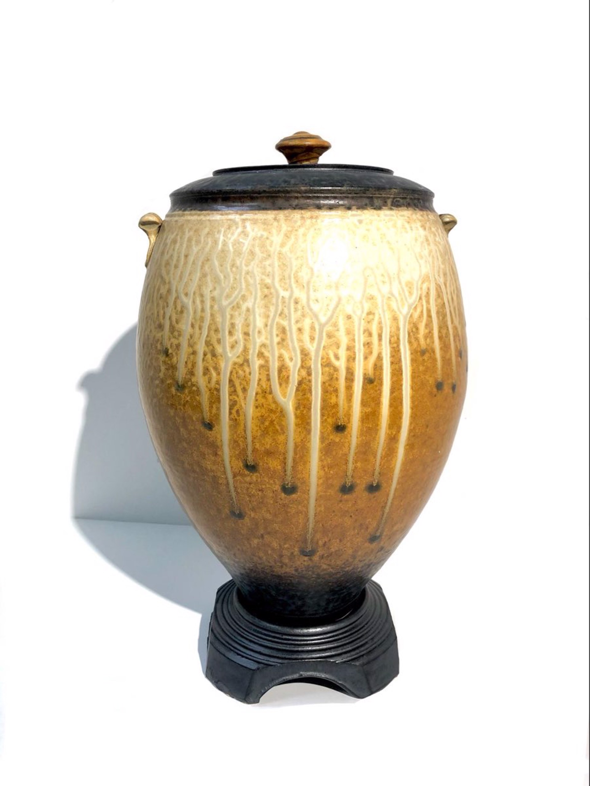 Egg Jar with Clay Pedestal  by Richard Aerni