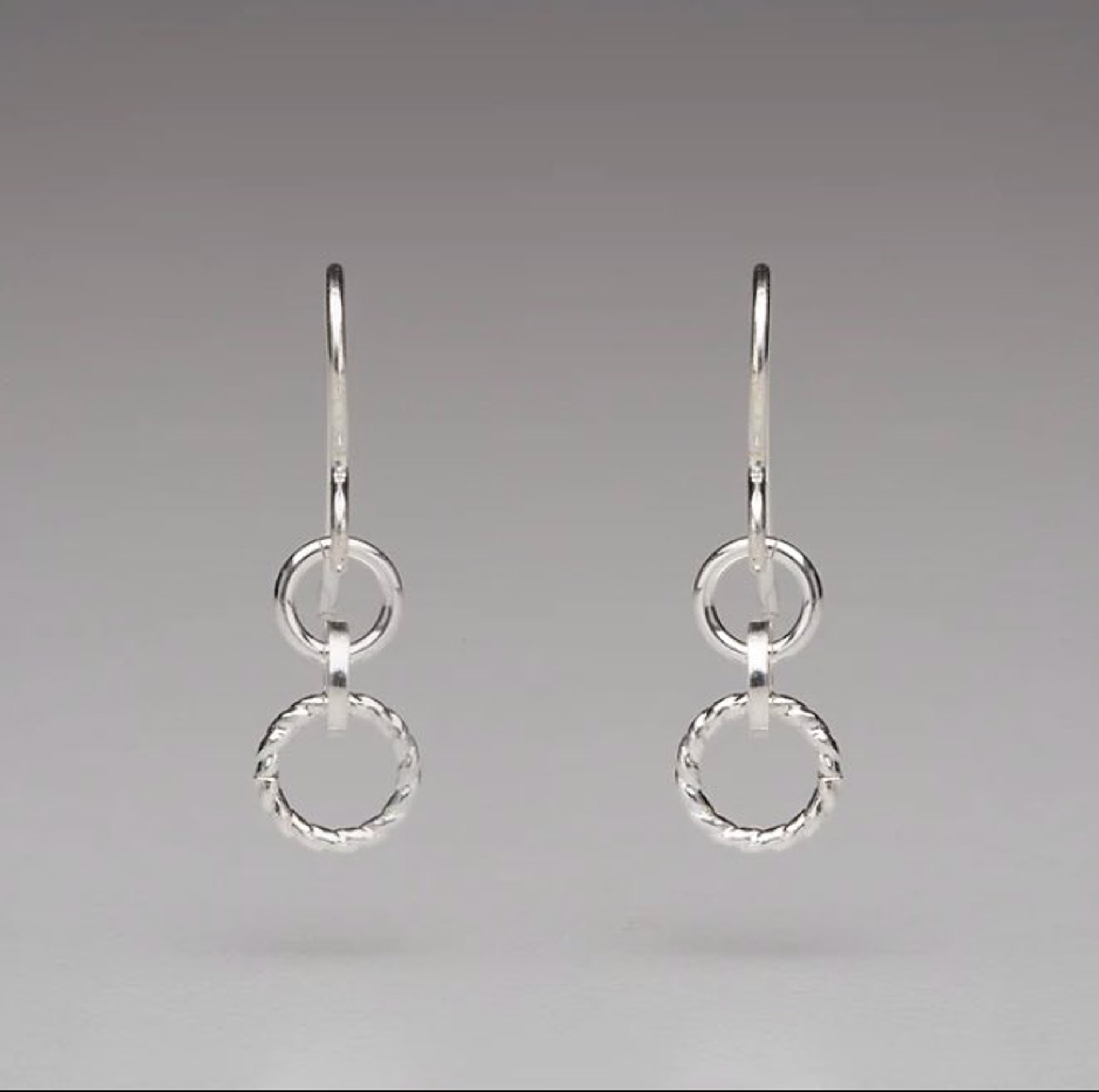 Round, Square, and Twisted Wire Earrings by Nichole Collins
