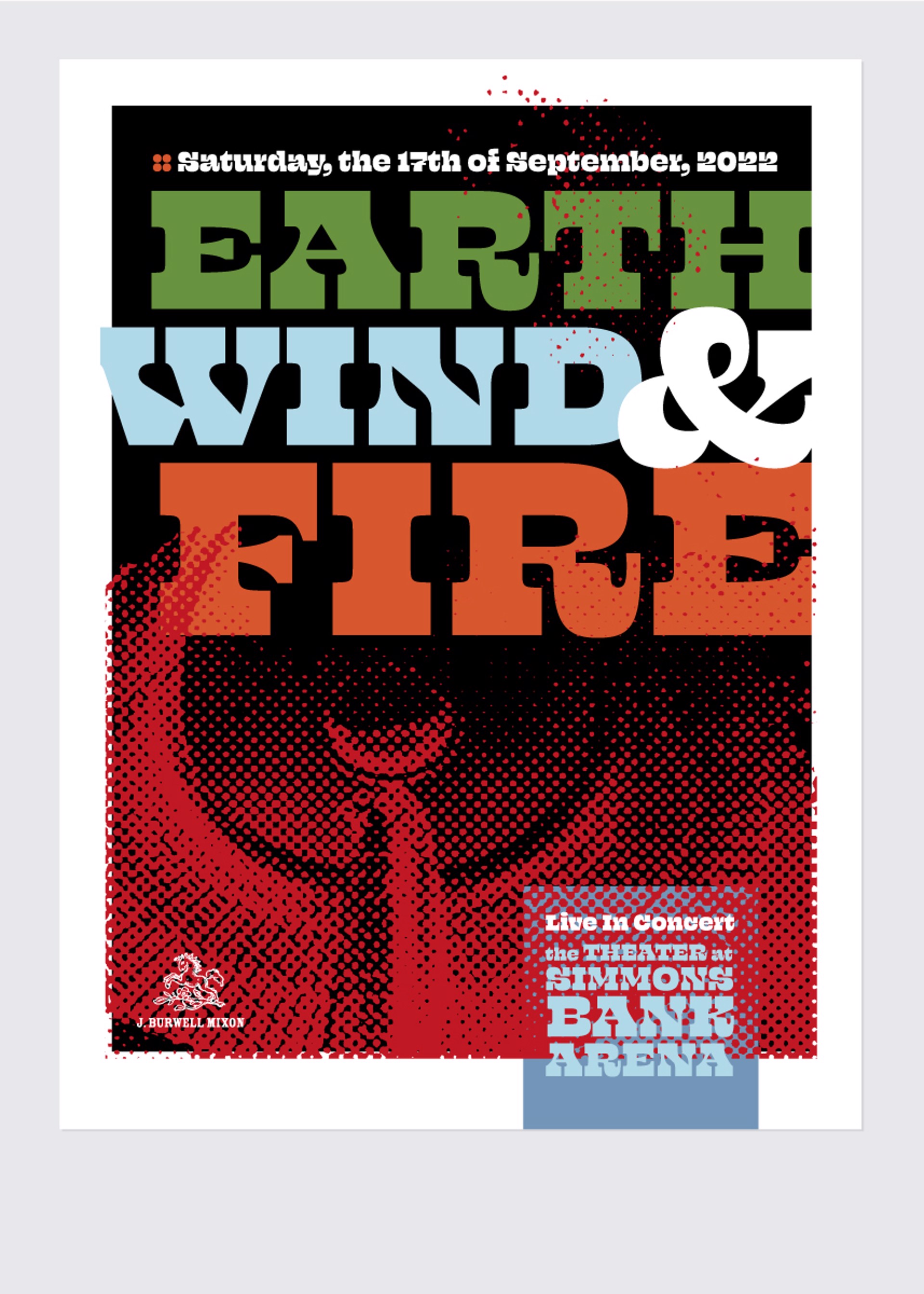 Earth Wind and Fire Concert Poster by Jamie Burwell Mixon